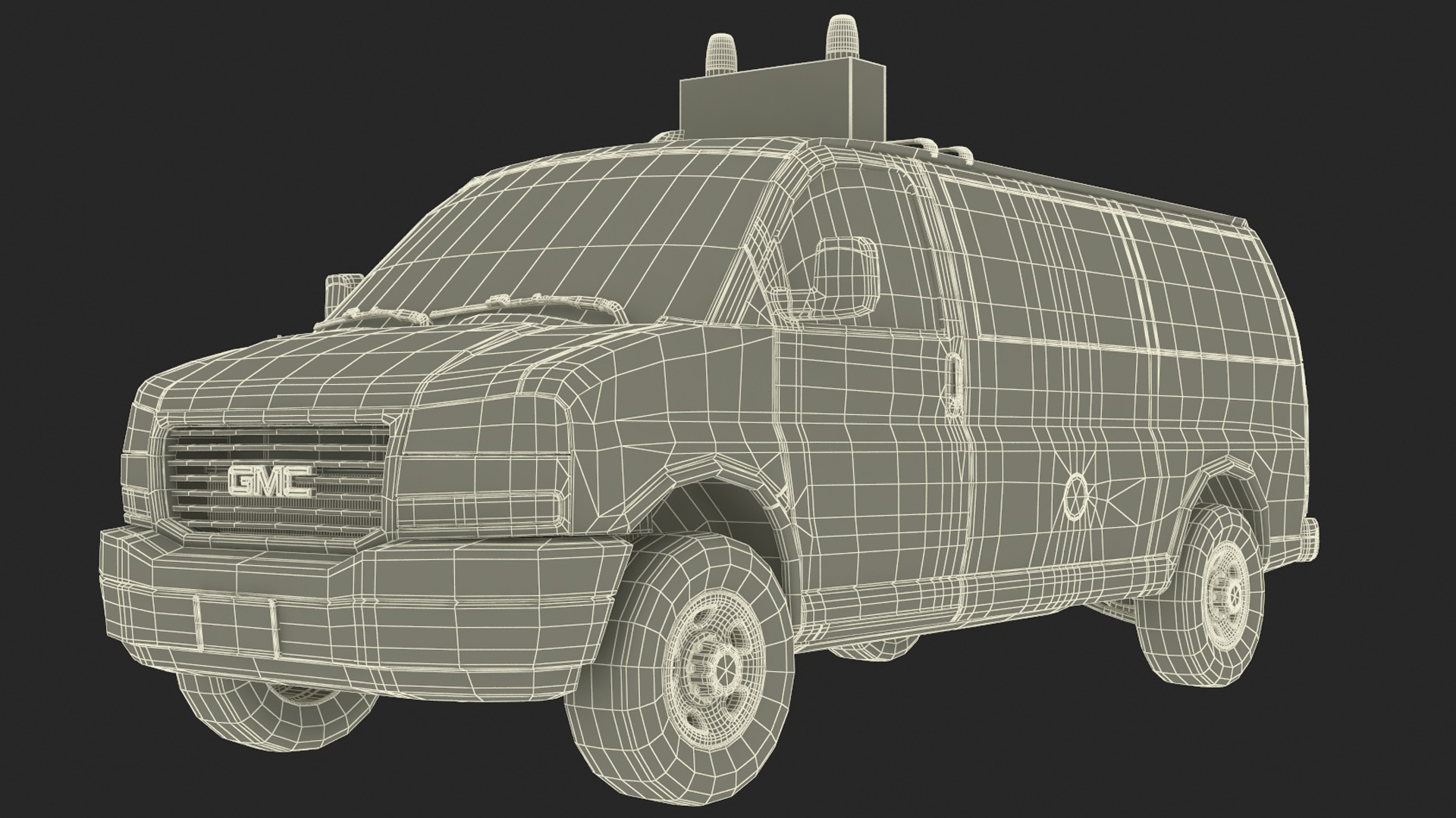 GMC Savana Follow Me Airport Vehicle Simplified 3D