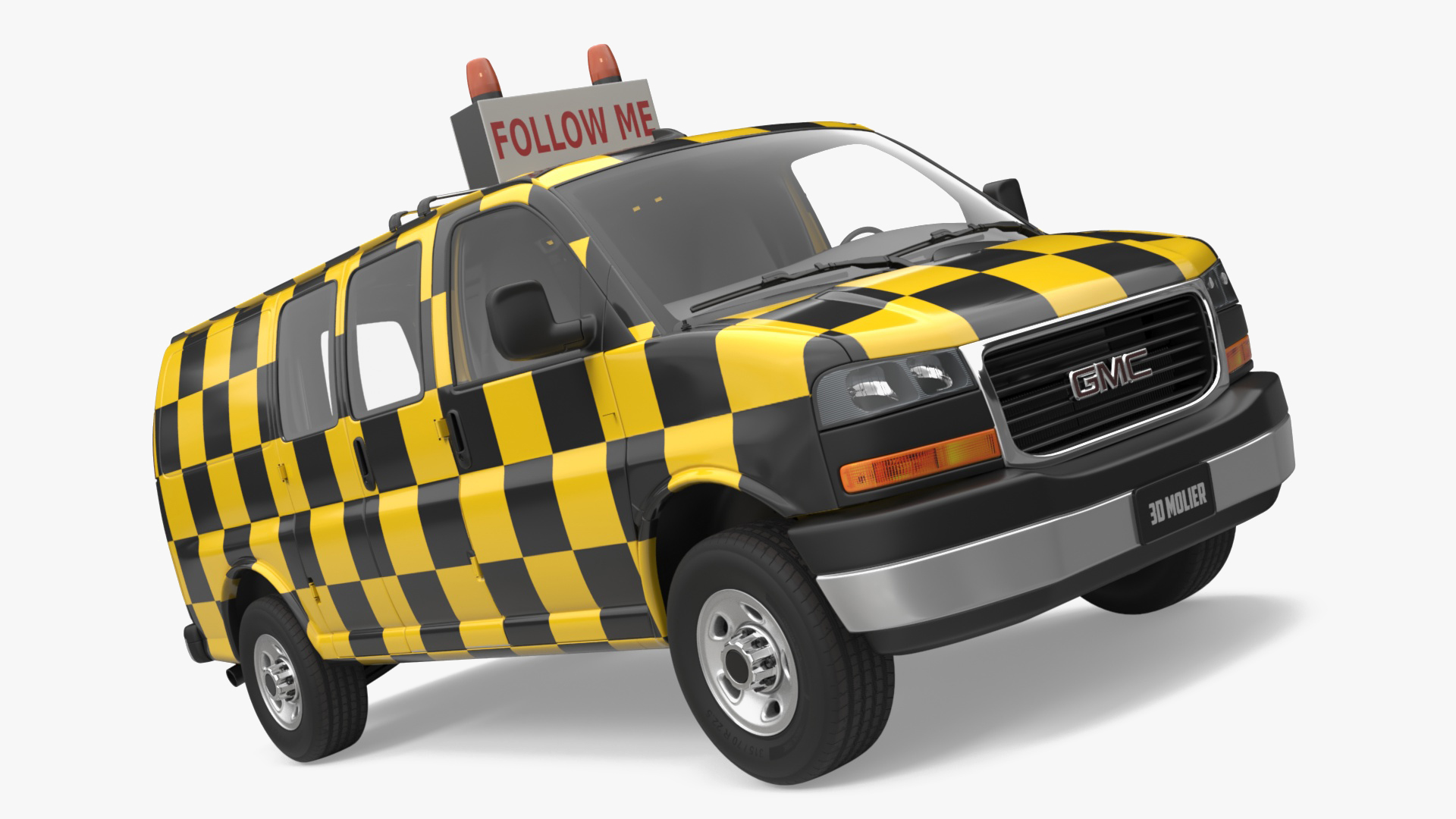 GMC Savana Follow Me Airport Vehicle Simplified 3D