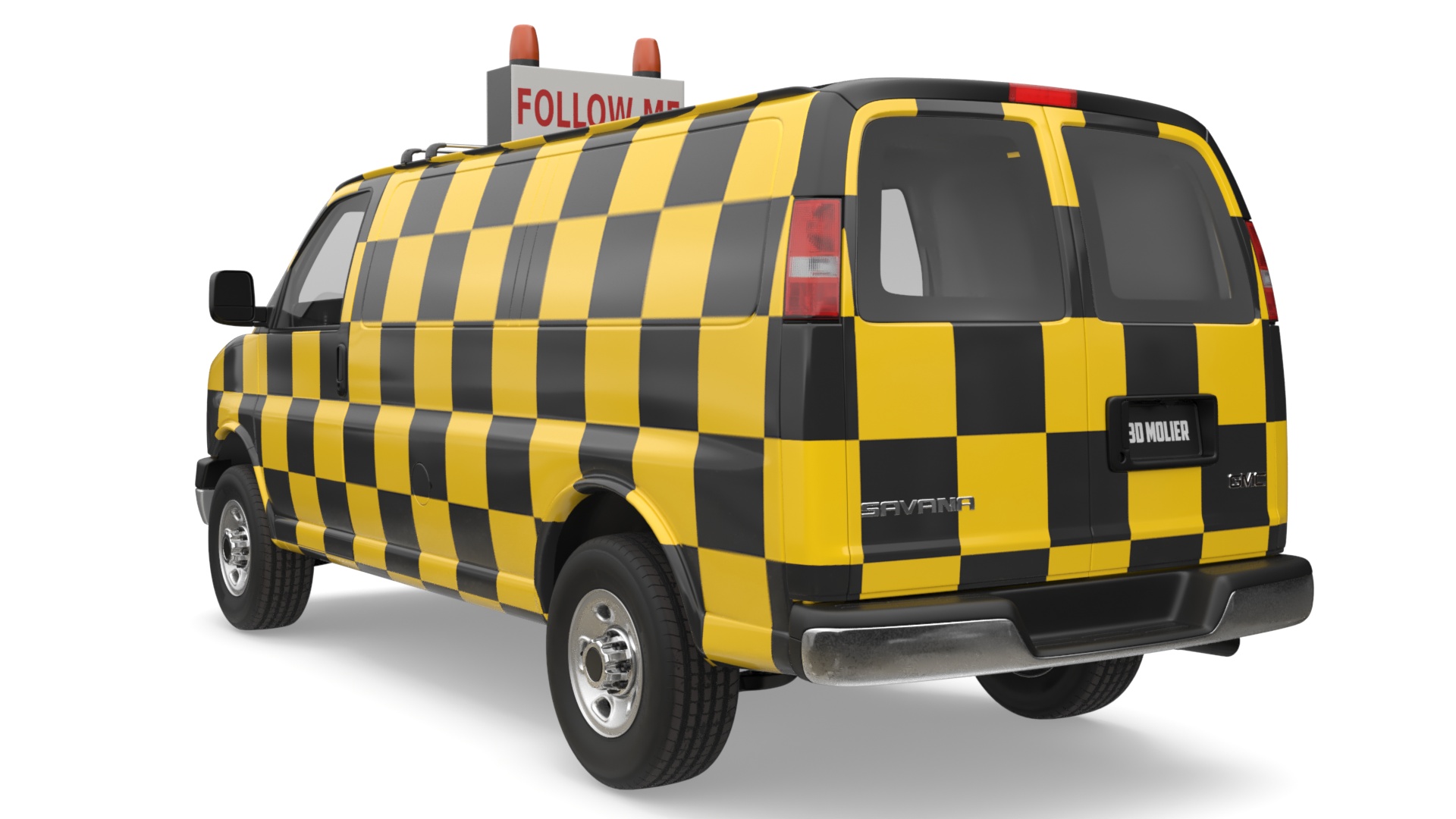 GMC Savana Follow Me Airport Vehicle Simplified 3D