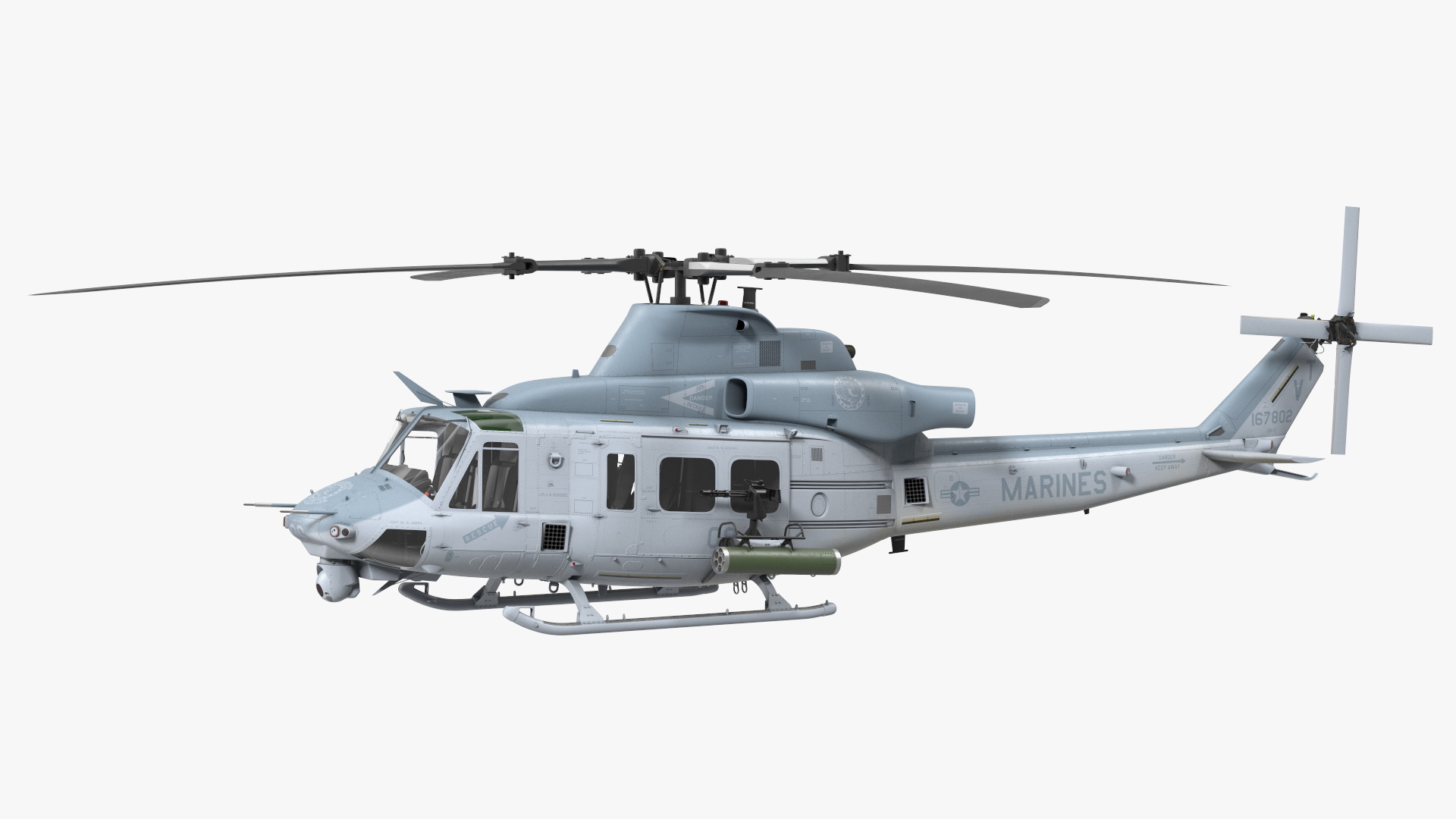 3D Bell UH1Y Venom Helicopter Rigged model