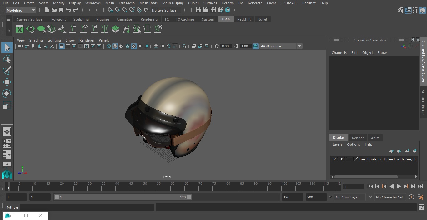 3D Torc Route 66 Helmet with Goggles model