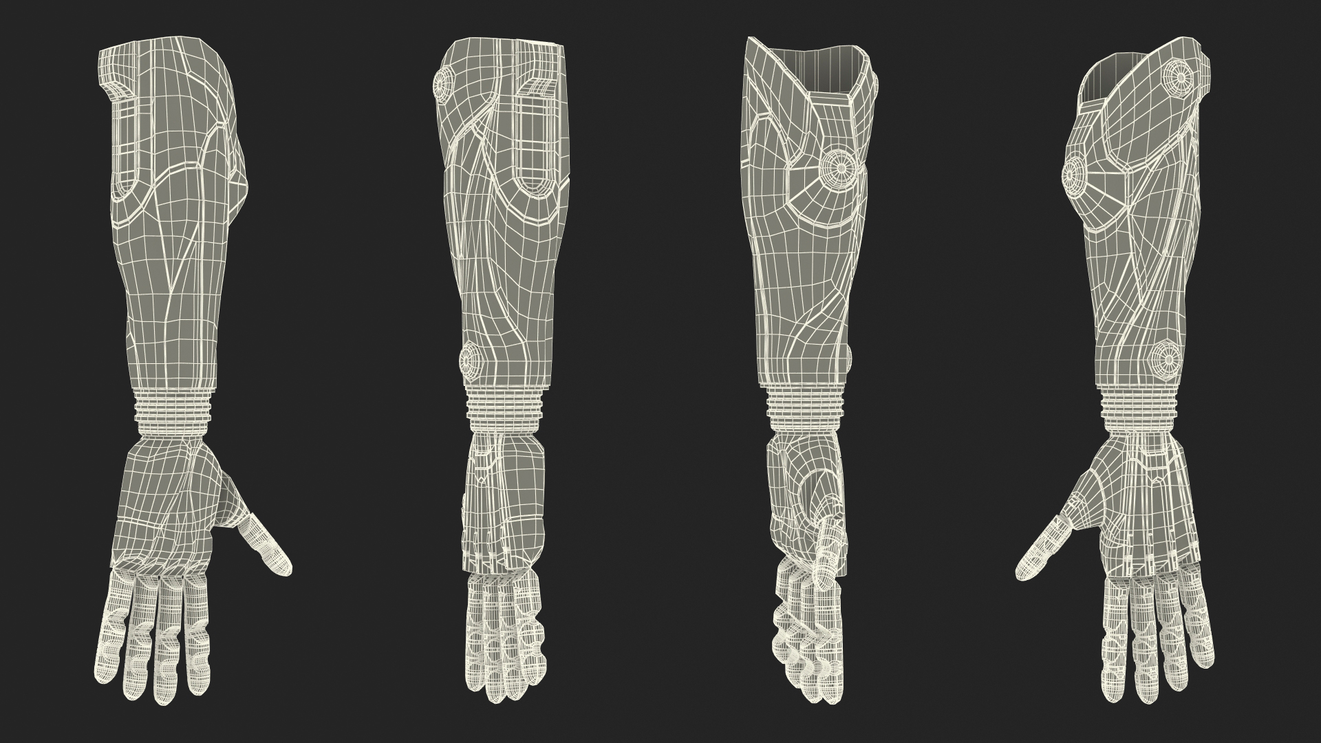 3D Black Metal Prosthetic Arm Rigged model