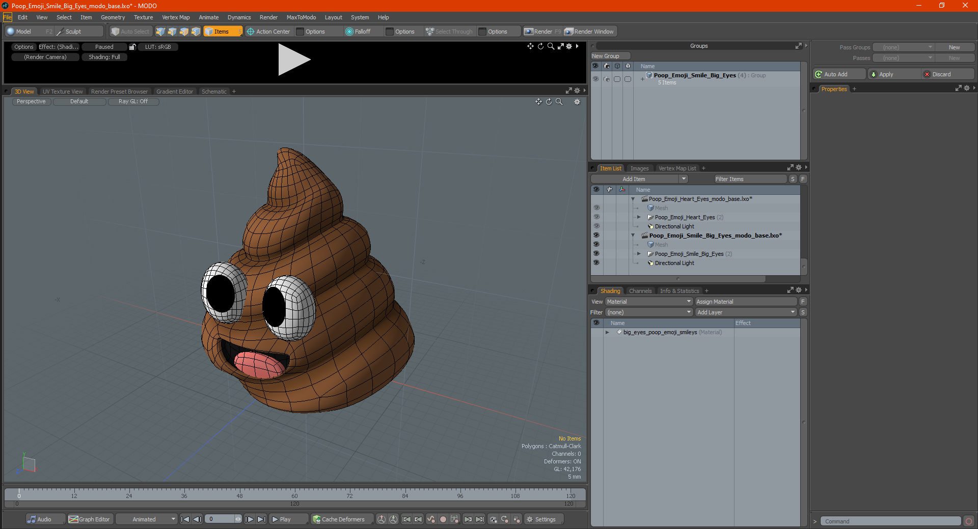 3D model Poop Emoji Smile Big Eyes