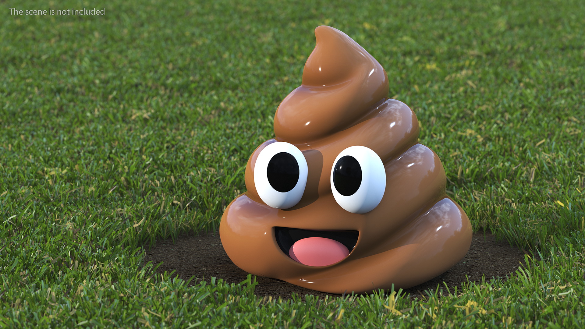 3D model Poop Emoji Smile Big Eyes