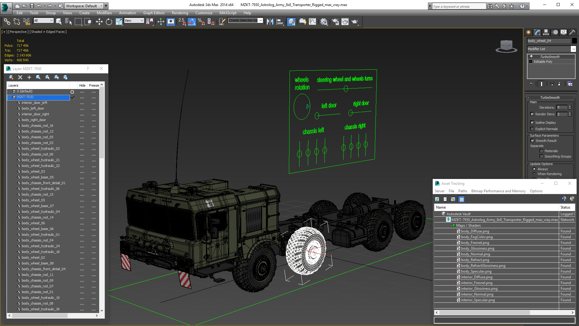 3D MZKT-7930 Astrolog Army 8x8 Transporter Rigged