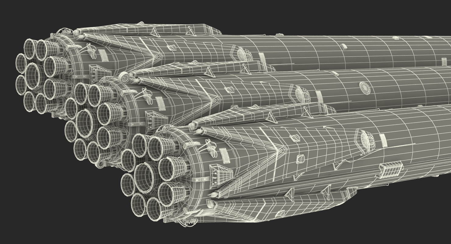 3D model Space Heavy Rocket Rigged