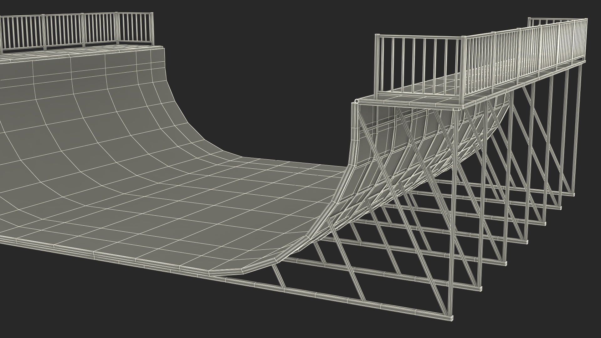 3D Action Sports Half Pipe model