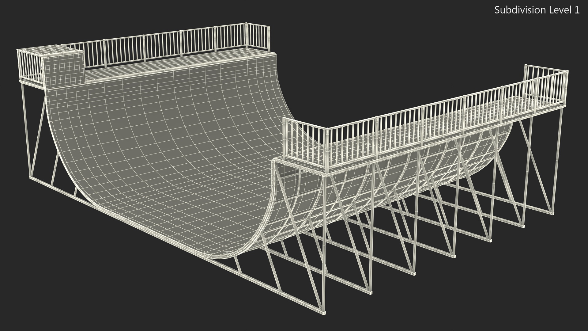 3D Action Sports Half Pipe model