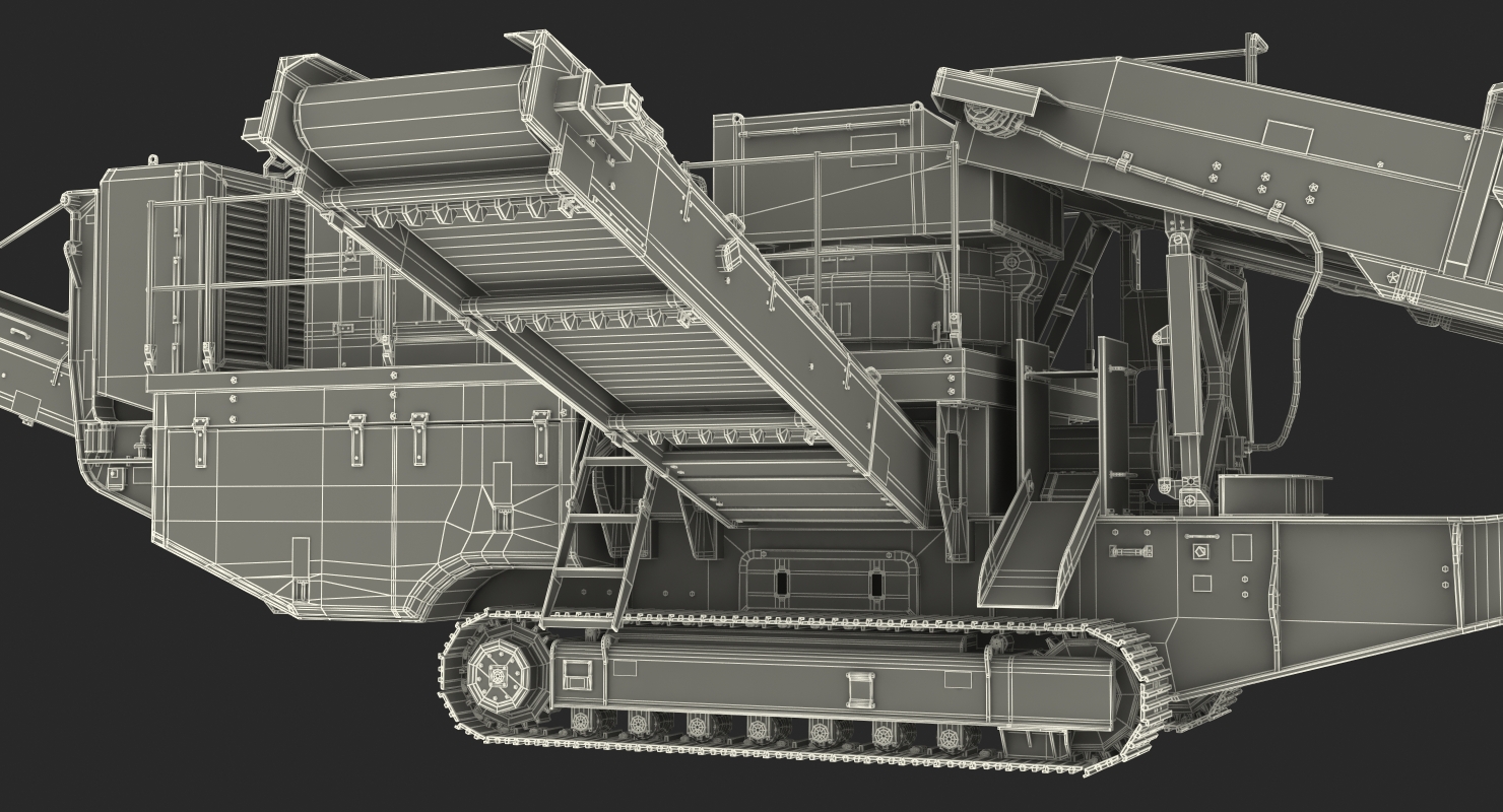 Terex Finlay C1540 Cone Crusher Dual Power Machine Rigged 3D