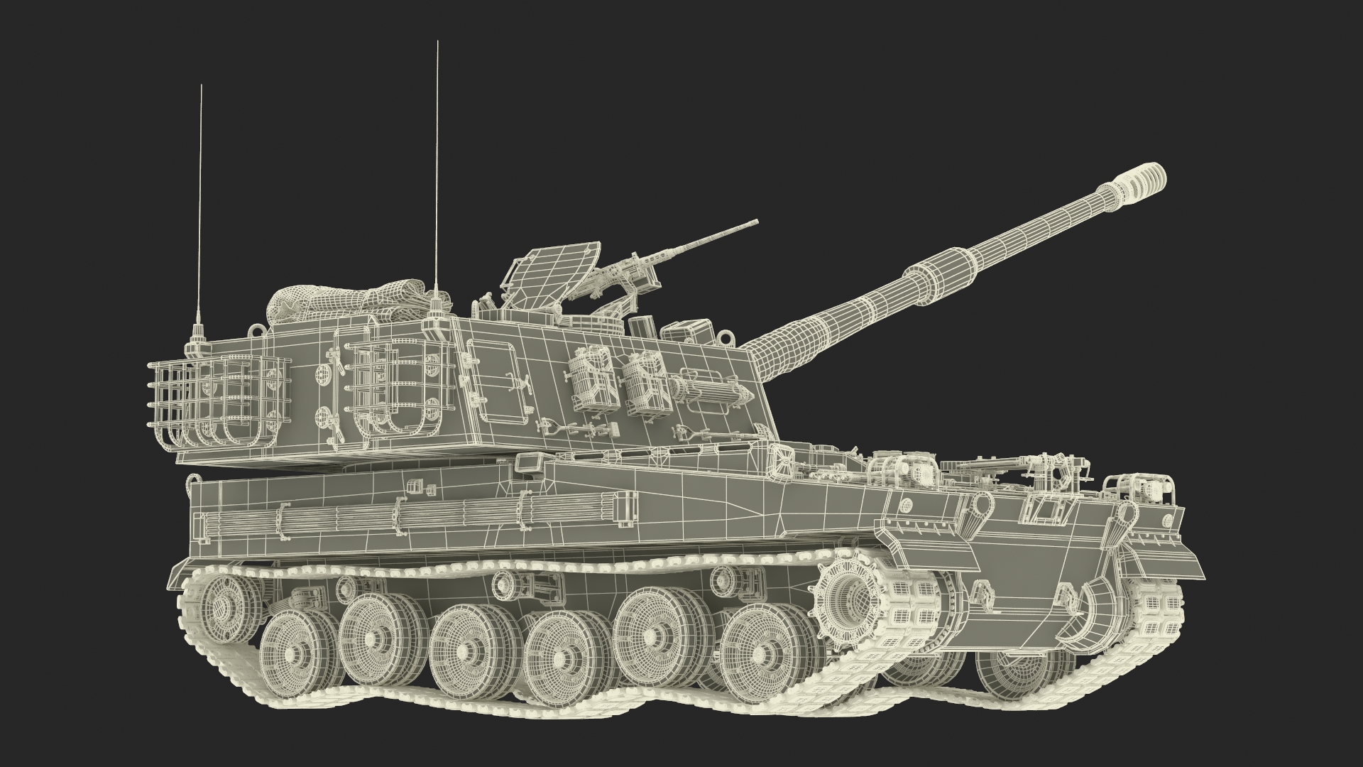 3D K9 Thunder Howitzer Rigged