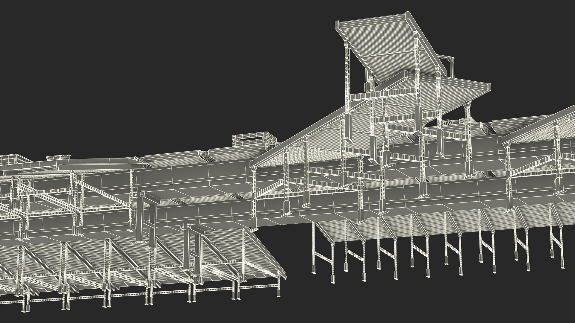 3D Cross Belt Sorter with Boxes model