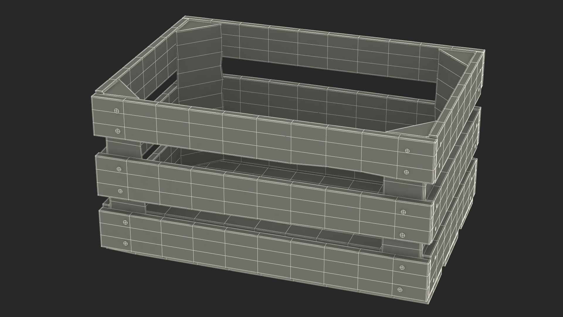 3D Cross Belt Sorter with Boxes model