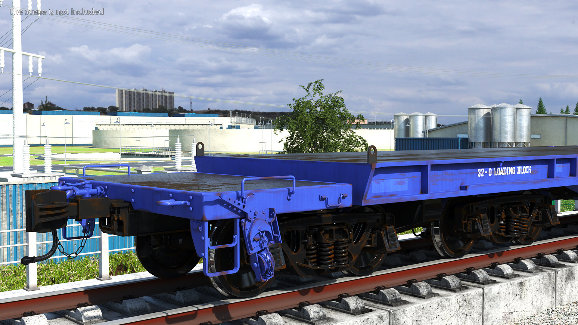 3D Heavy Duty Flatcar model