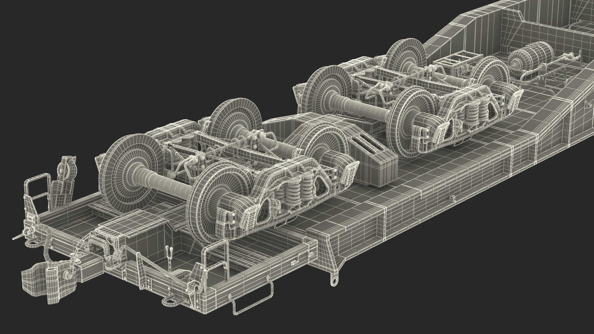 3D Heavy Duty Flatcar model