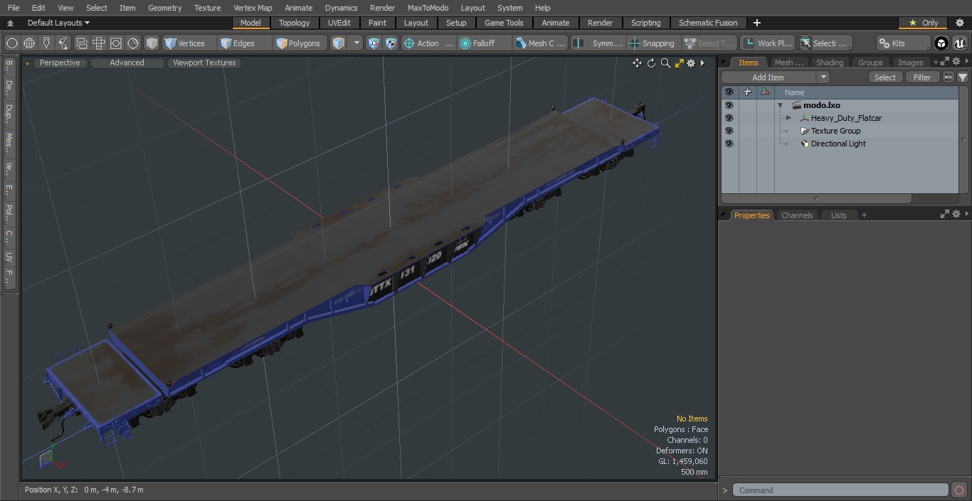 3D Heavy Duty Flatcar model