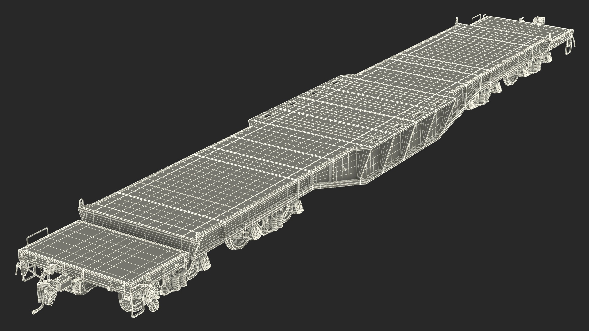 3D Heavy Duty Flatcar model