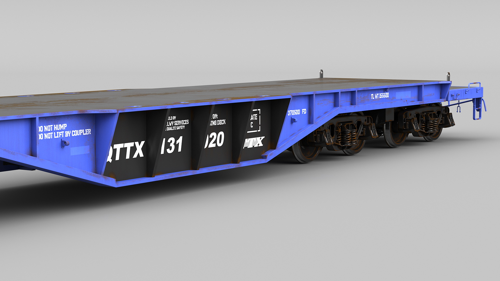 3D Heavy Duty Flatcar model