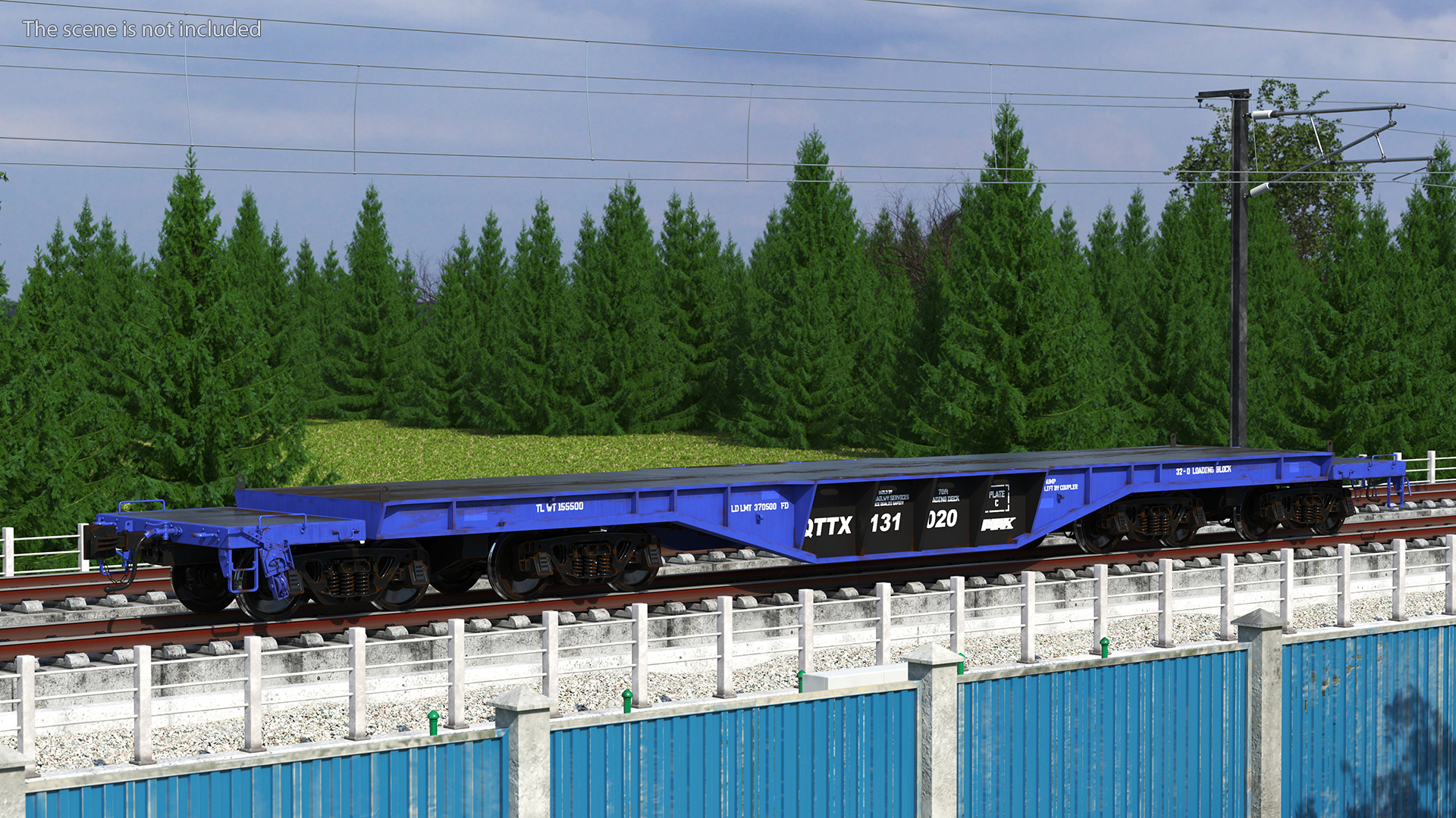 3D Heavy Duty Flatcar model