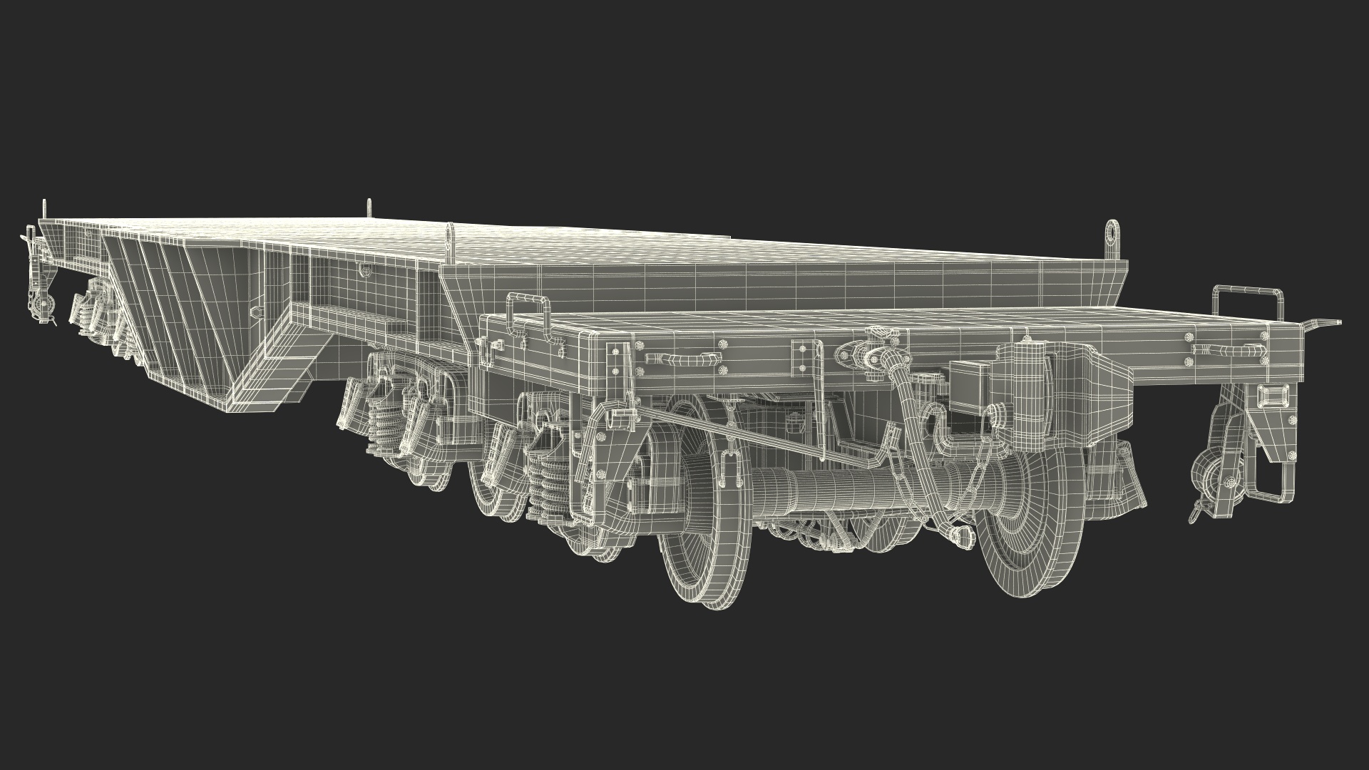 3D Heavy Duty Flatcar model