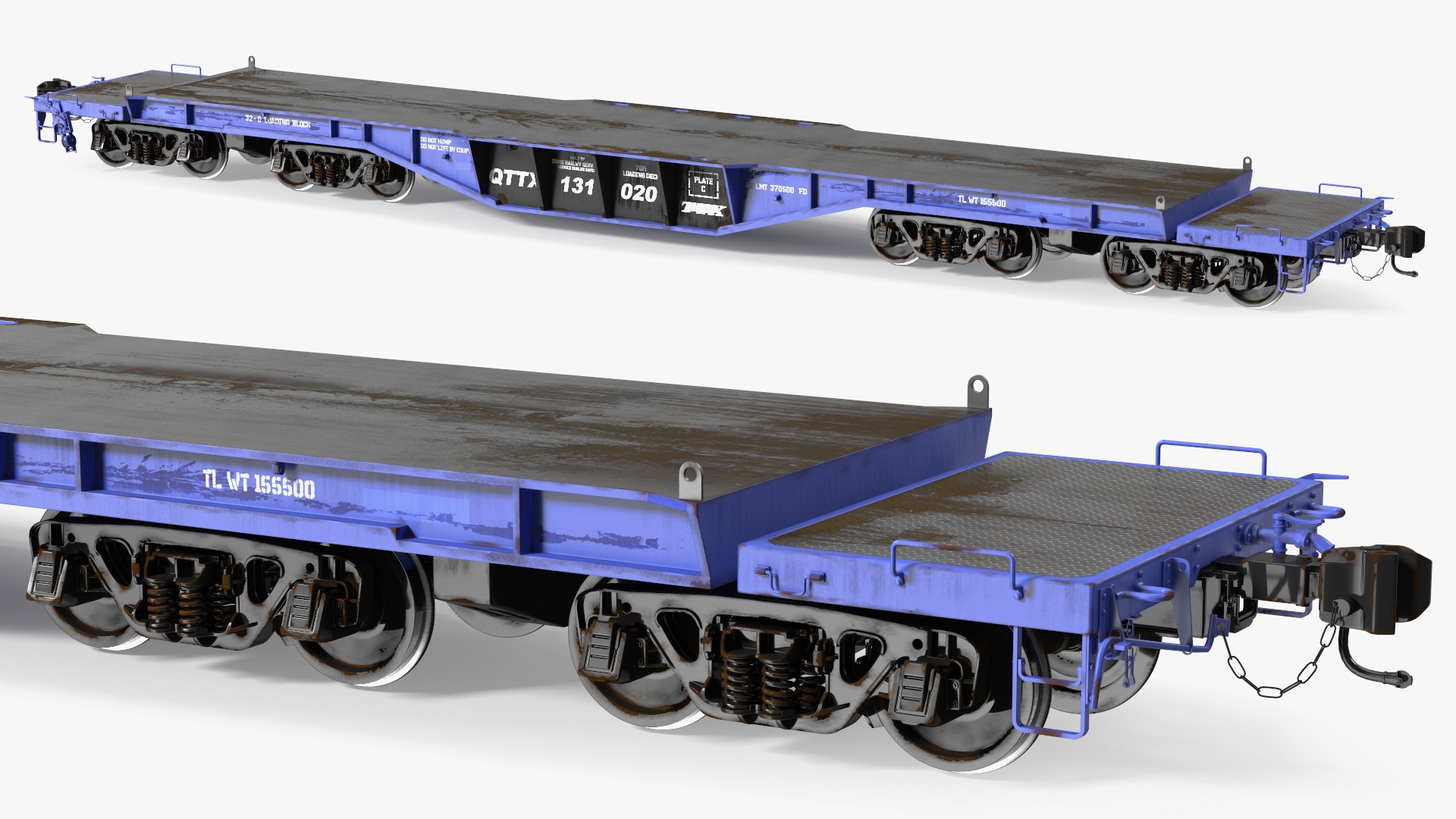 3D Heavy Duty Flatcar model