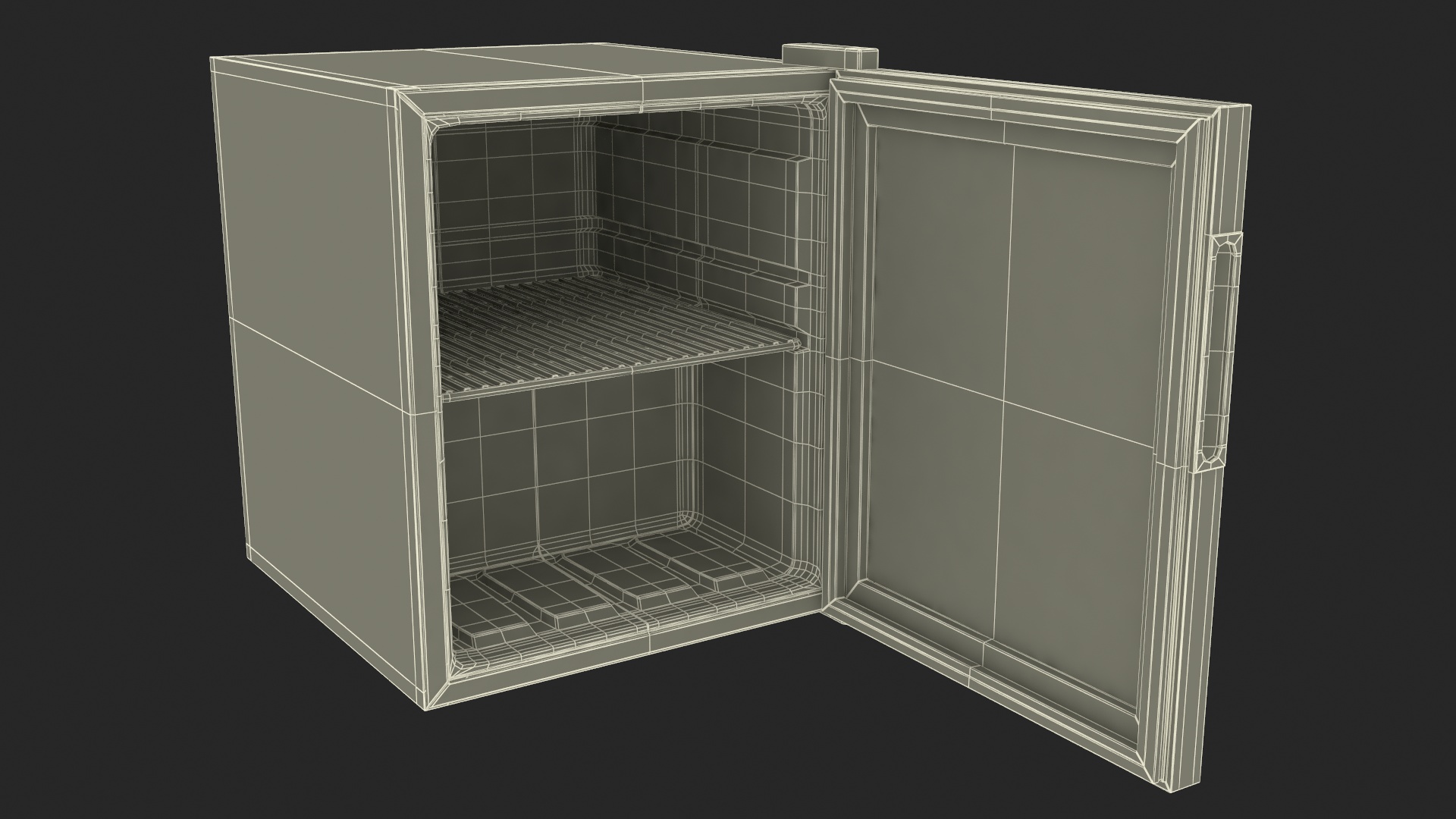 3D model Can Beverage Cooler with Metal Door Open