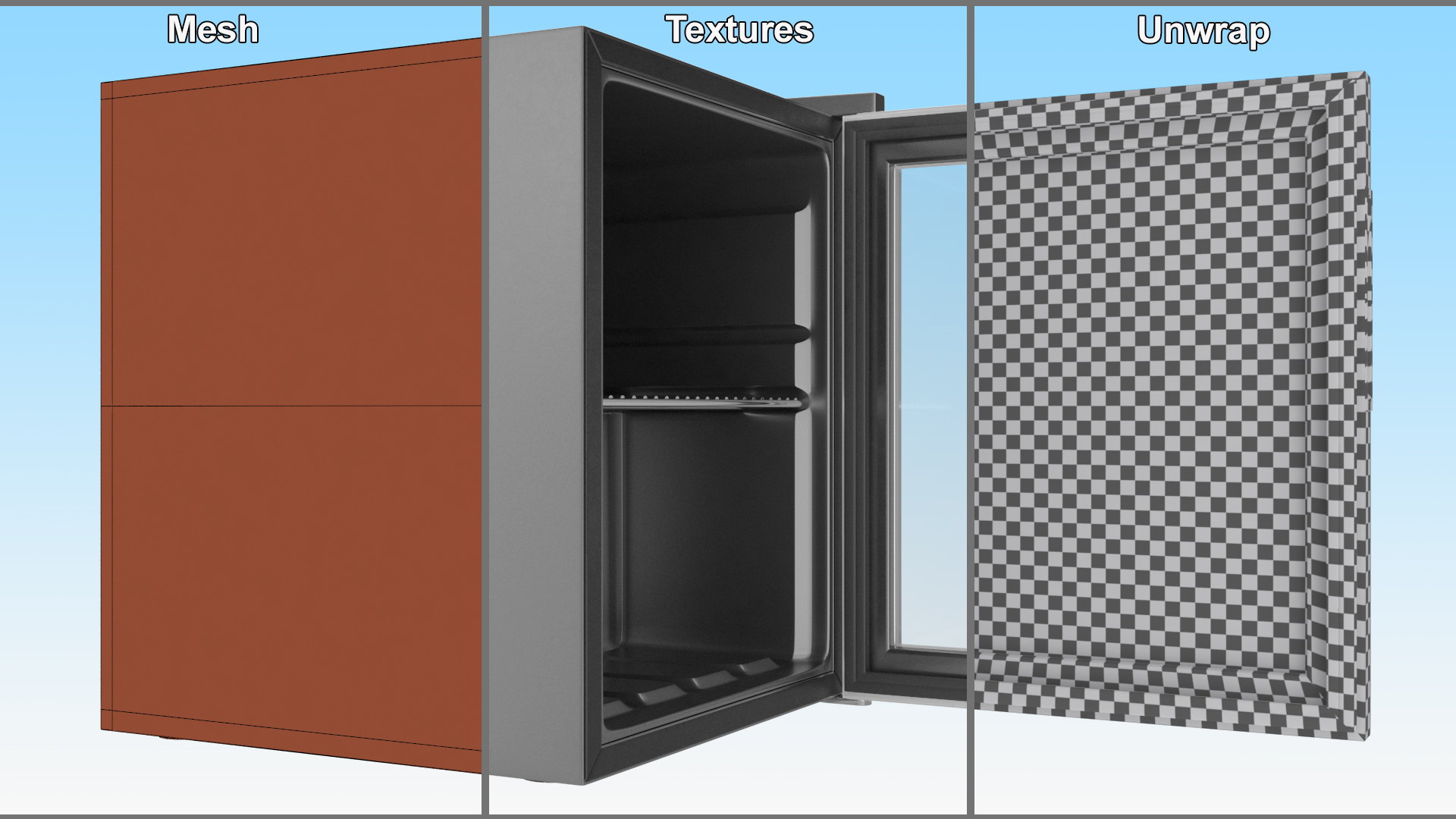 3D model Can Beverage Cooler with Metal Door Open