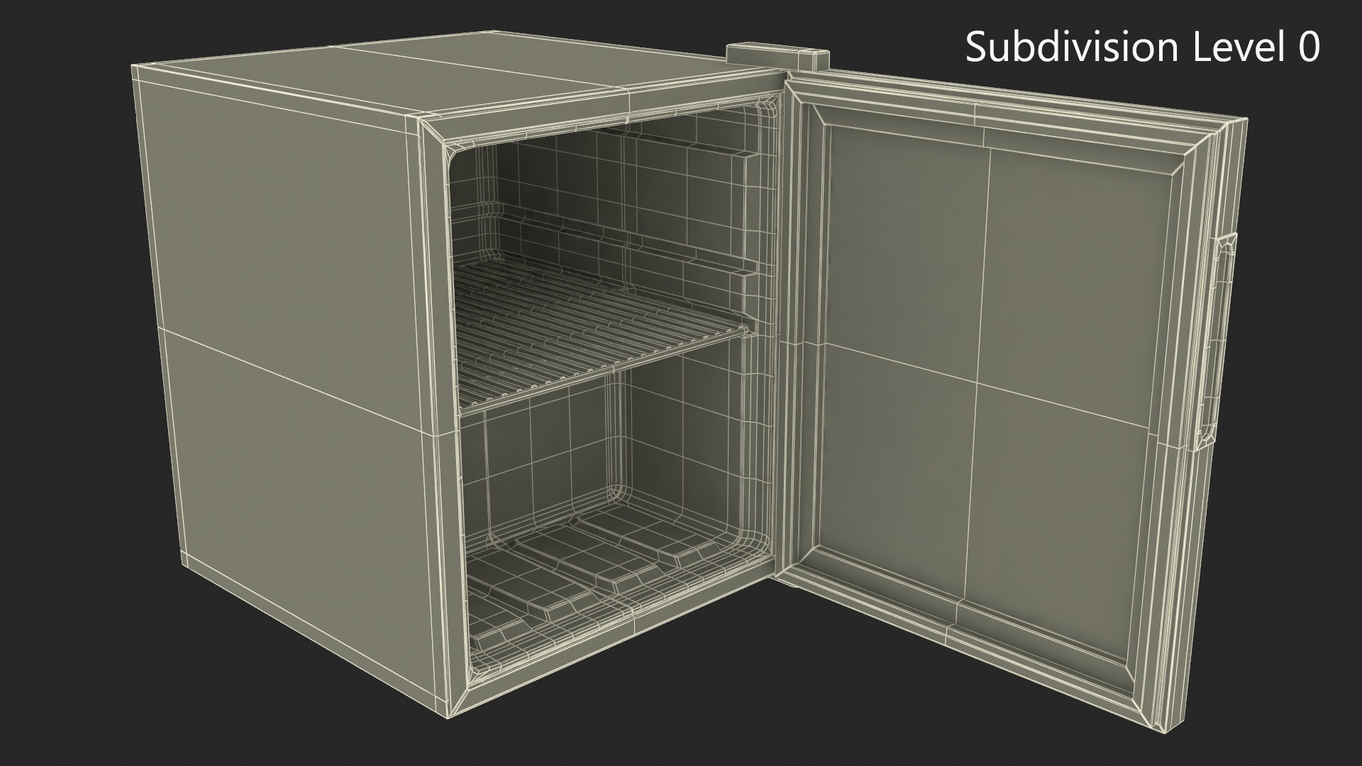 3D model Can Beverage Cooler with Metal Door Open