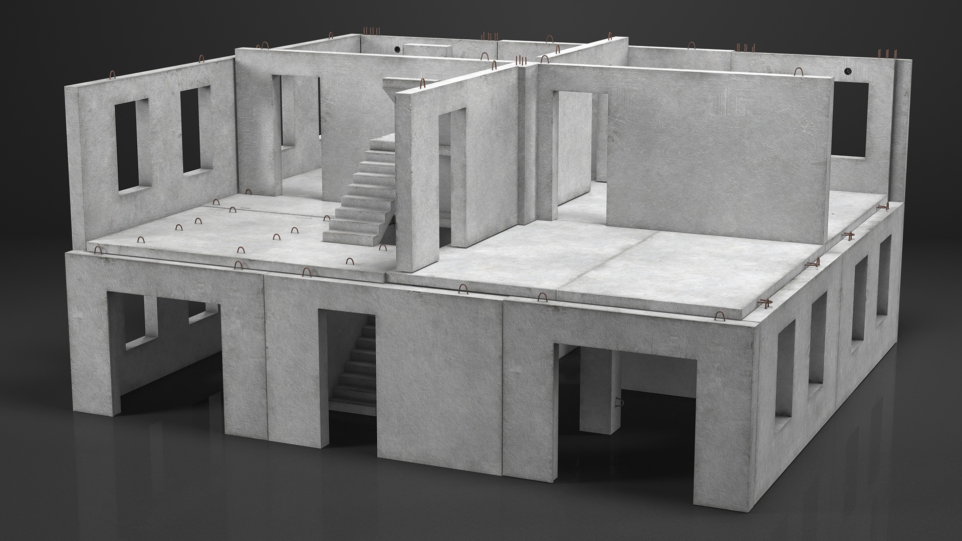 3D Precast Concrete Panel House model