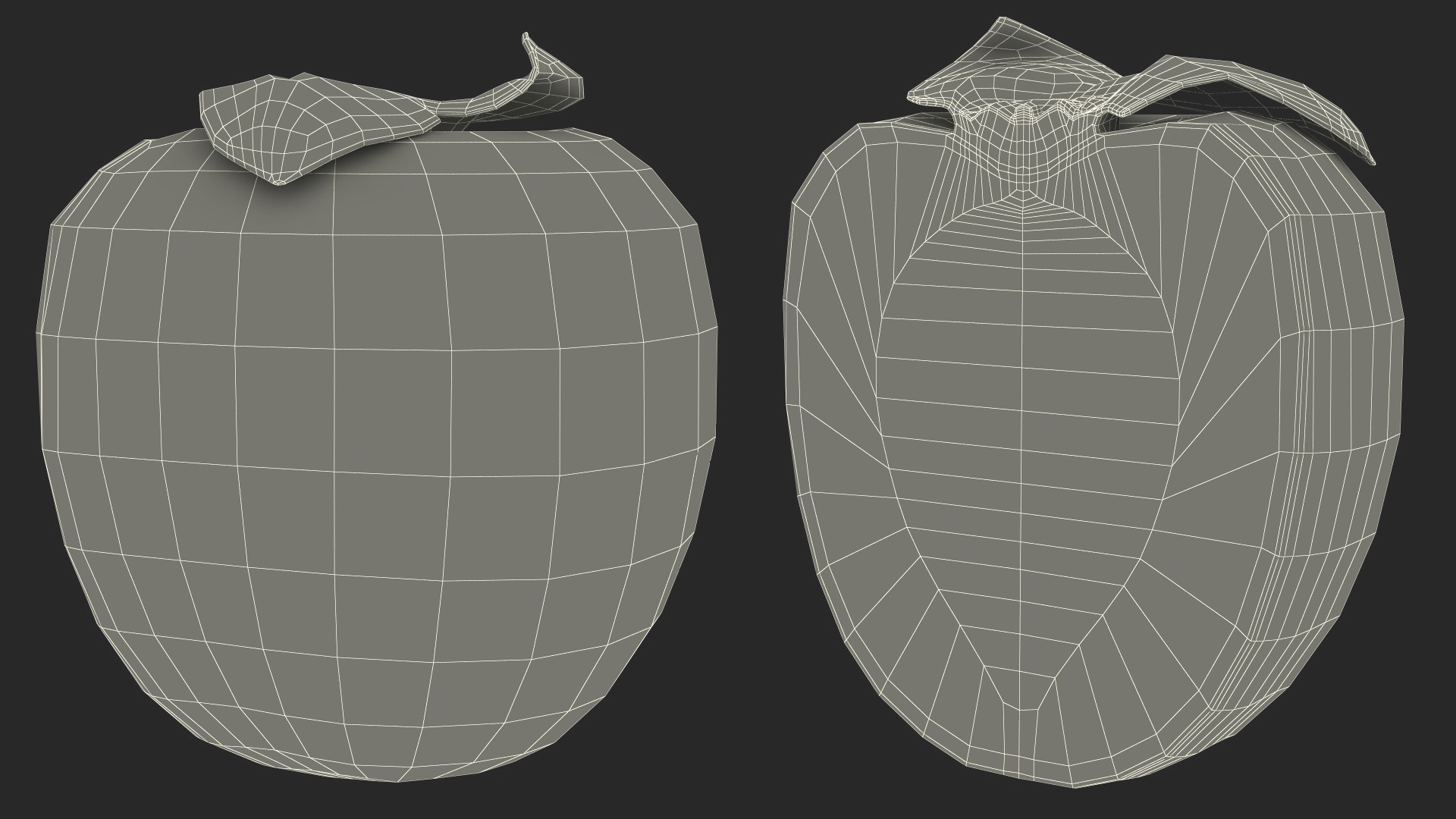 3D model Persimmon Fruit Half