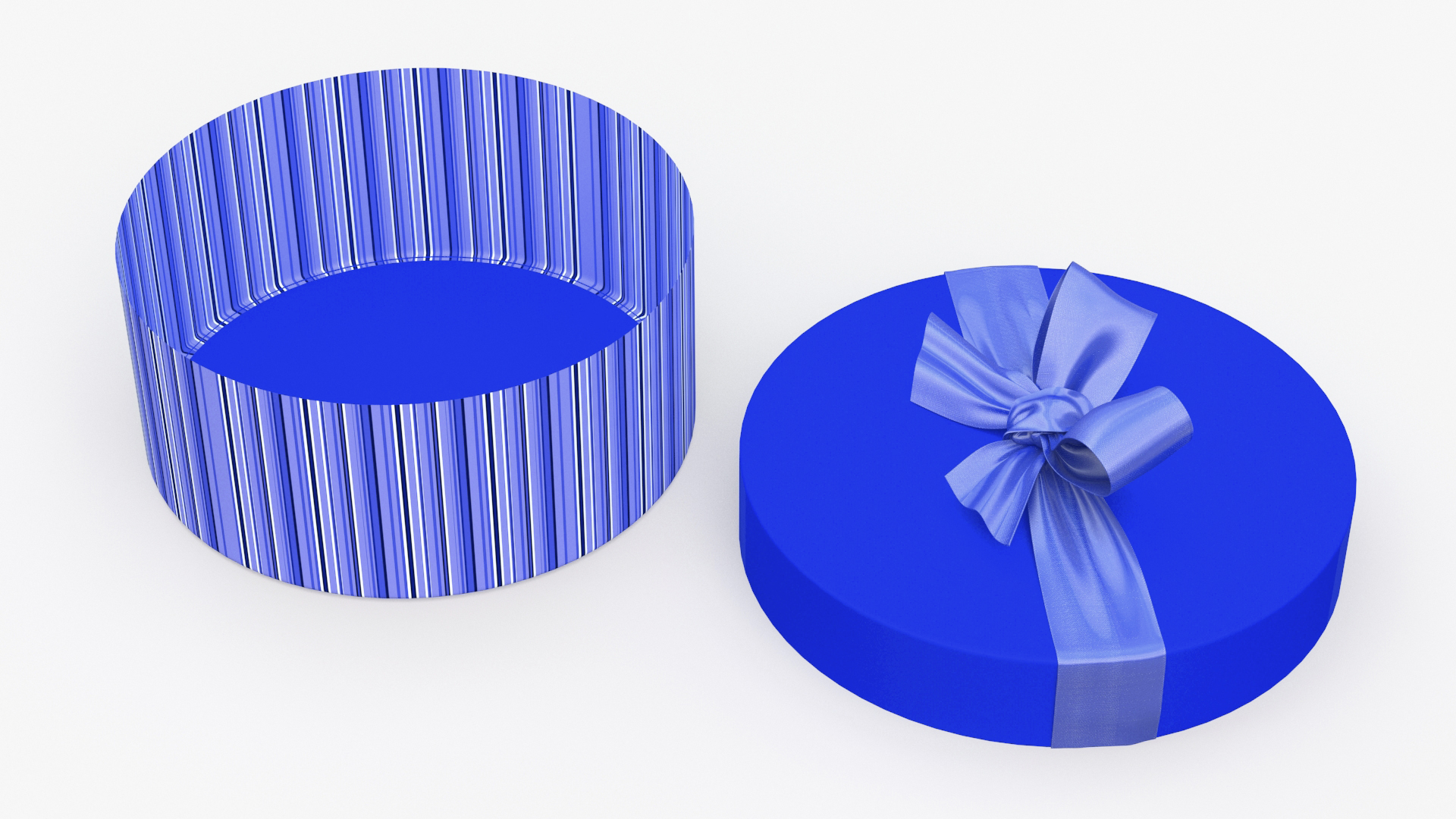 Round Gift Box with Elegant Ribbon 3D model