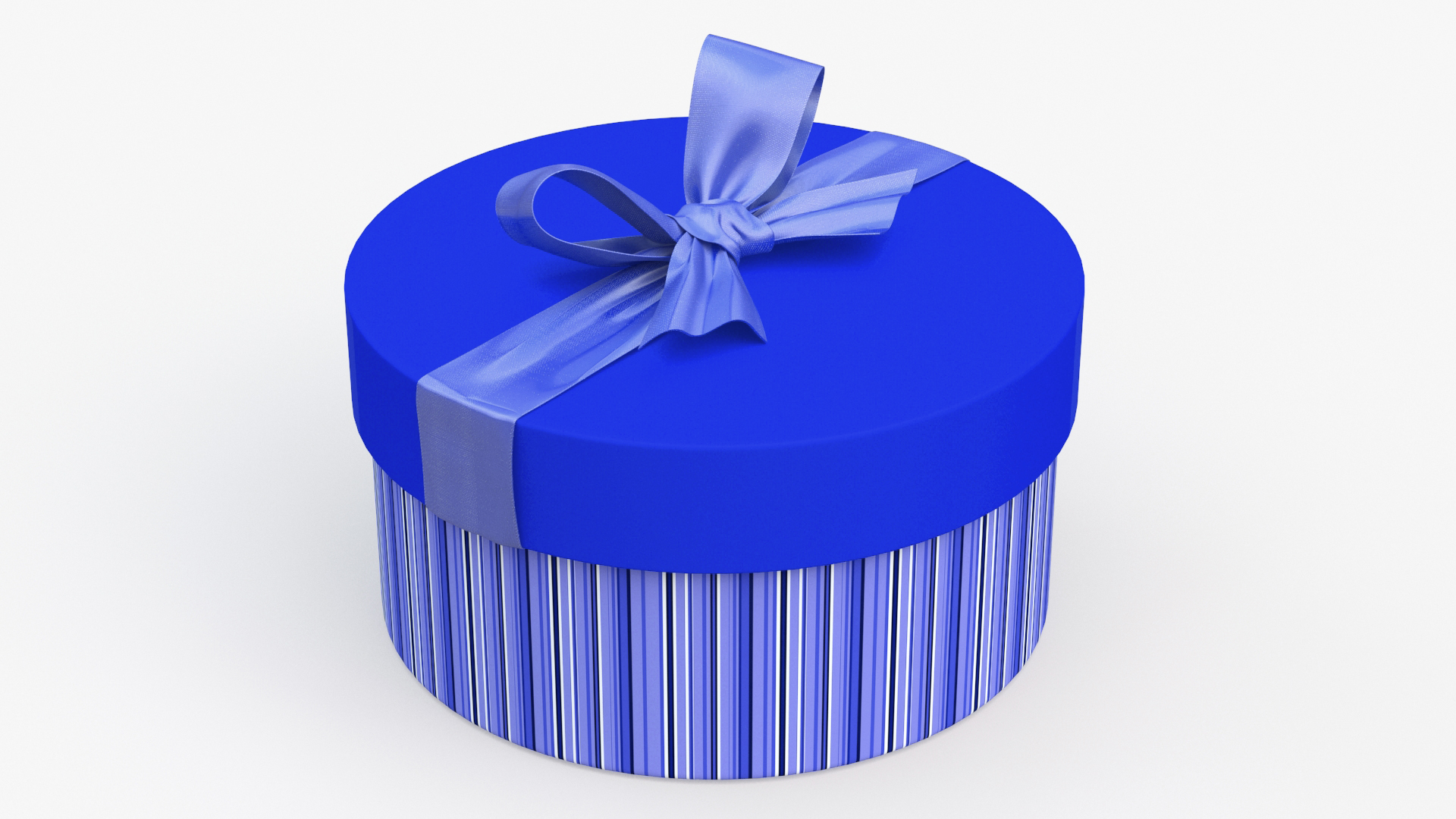 Round Gift Box with Elegant Ribbon 3D model