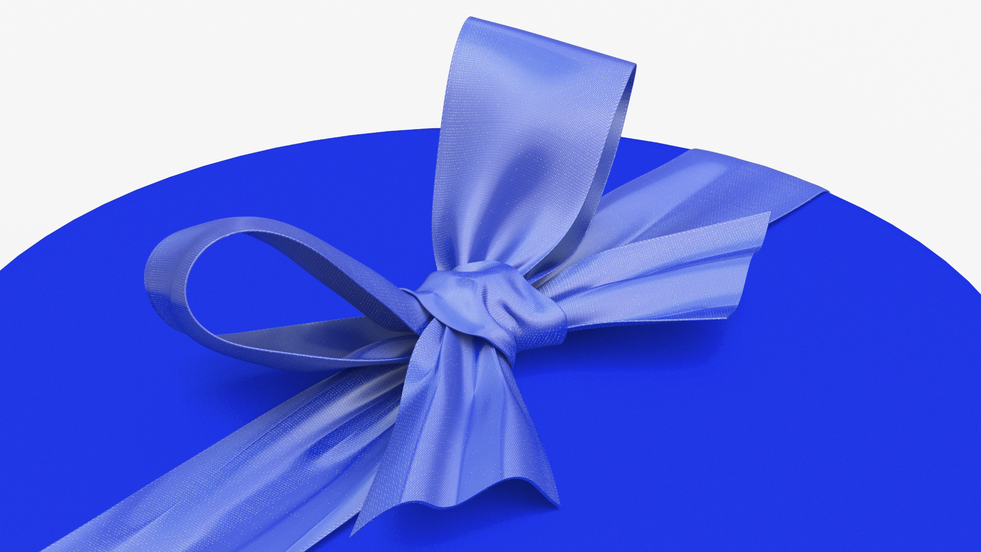 Round Gift Box with Elegant Ribbon 3D model