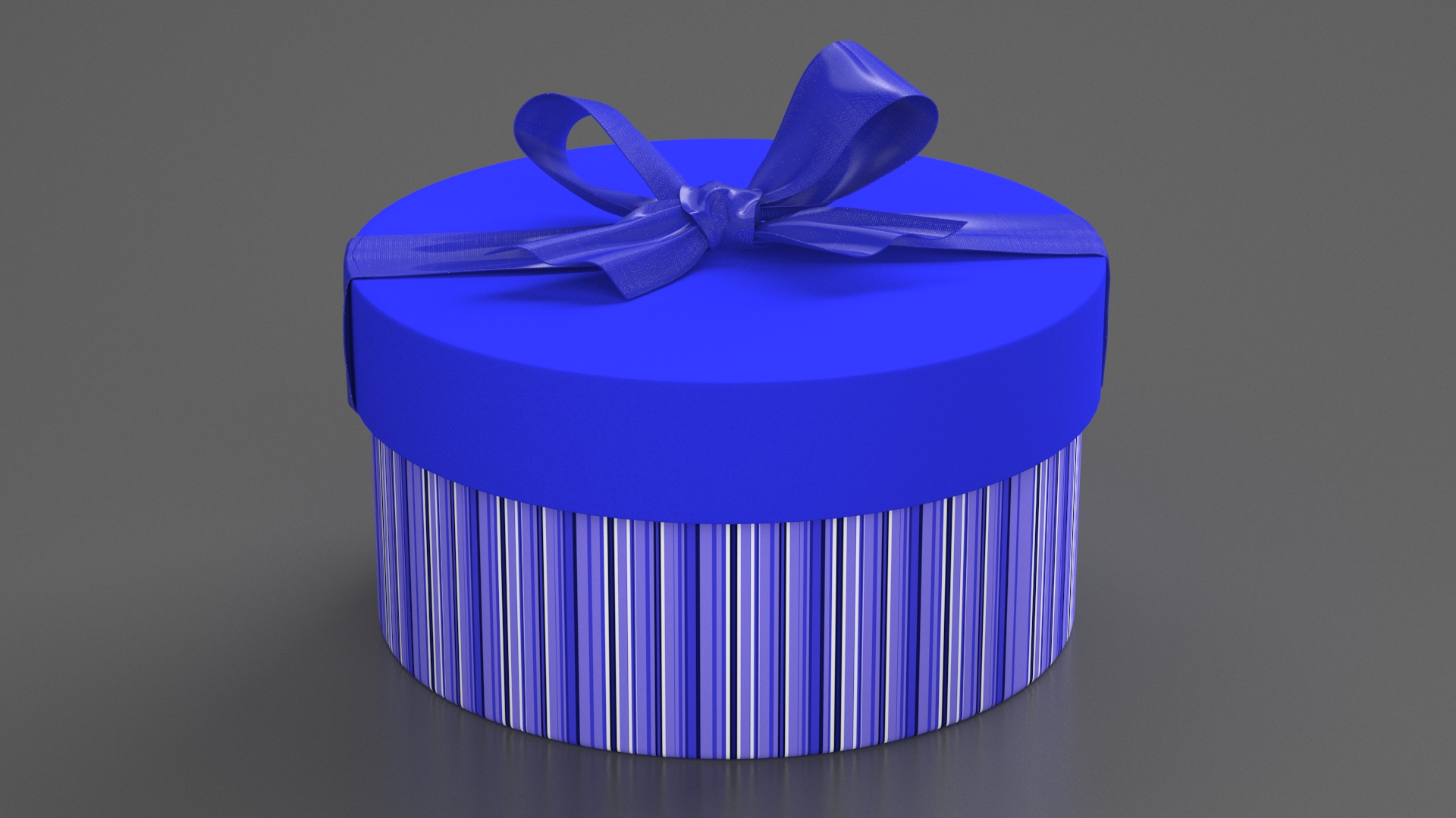 Round Gift Box with Elegant Ribbon 3D model