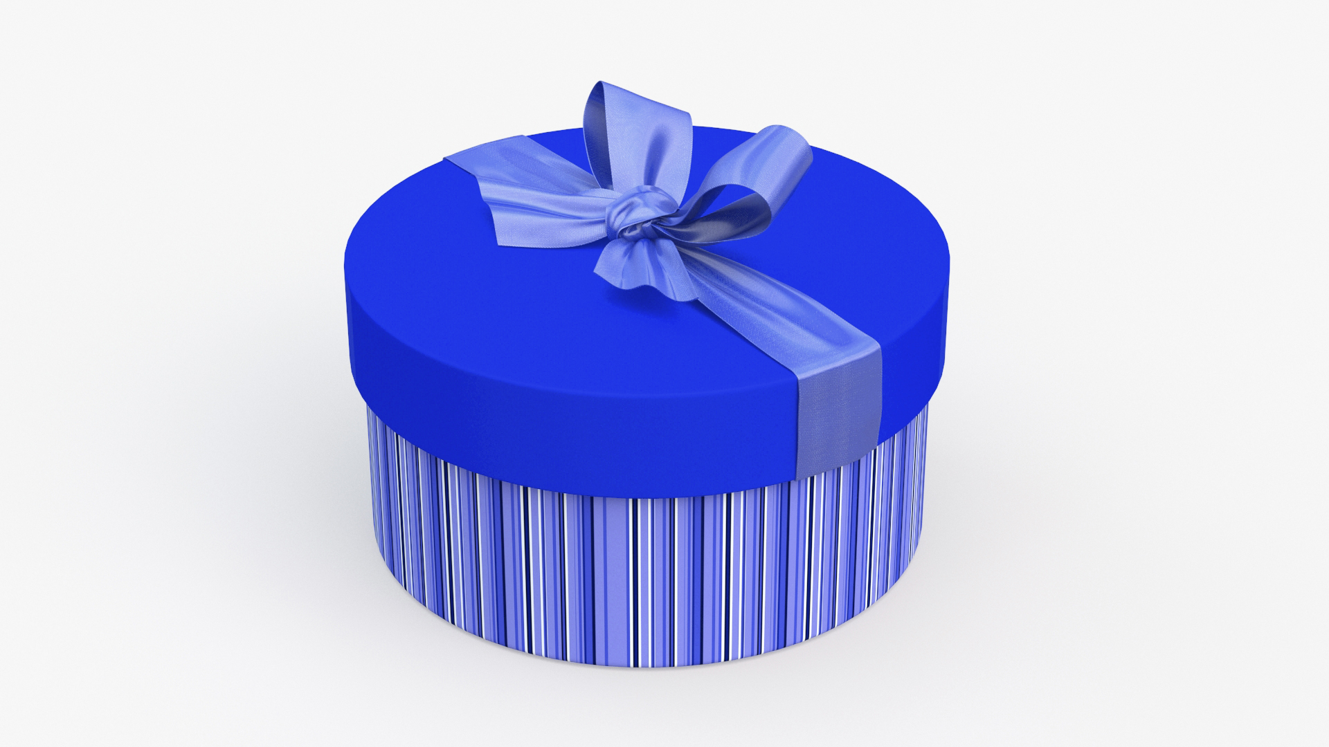 Round Gift Box with Elegant Ribbon 3D model