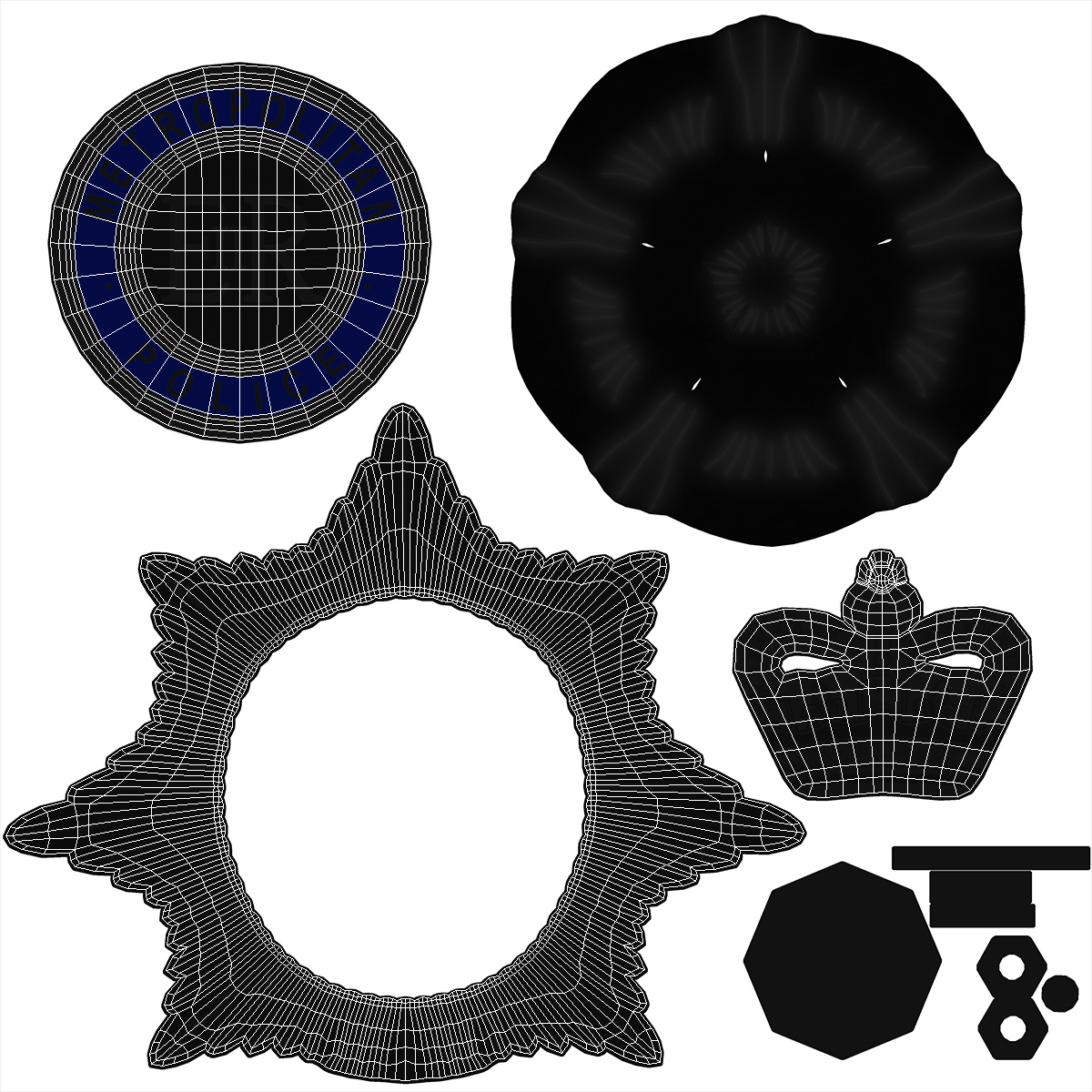 3D British Metropolitan Police Badge model