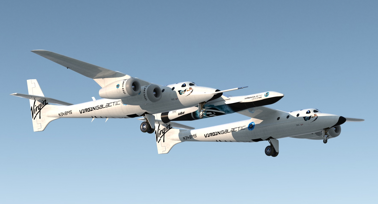 3D Virgin Galactic LauncherOne Rocket Rigged