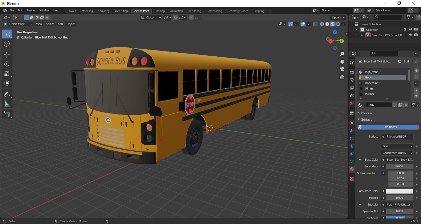 Blue Bird TX3 School Bus 3D model