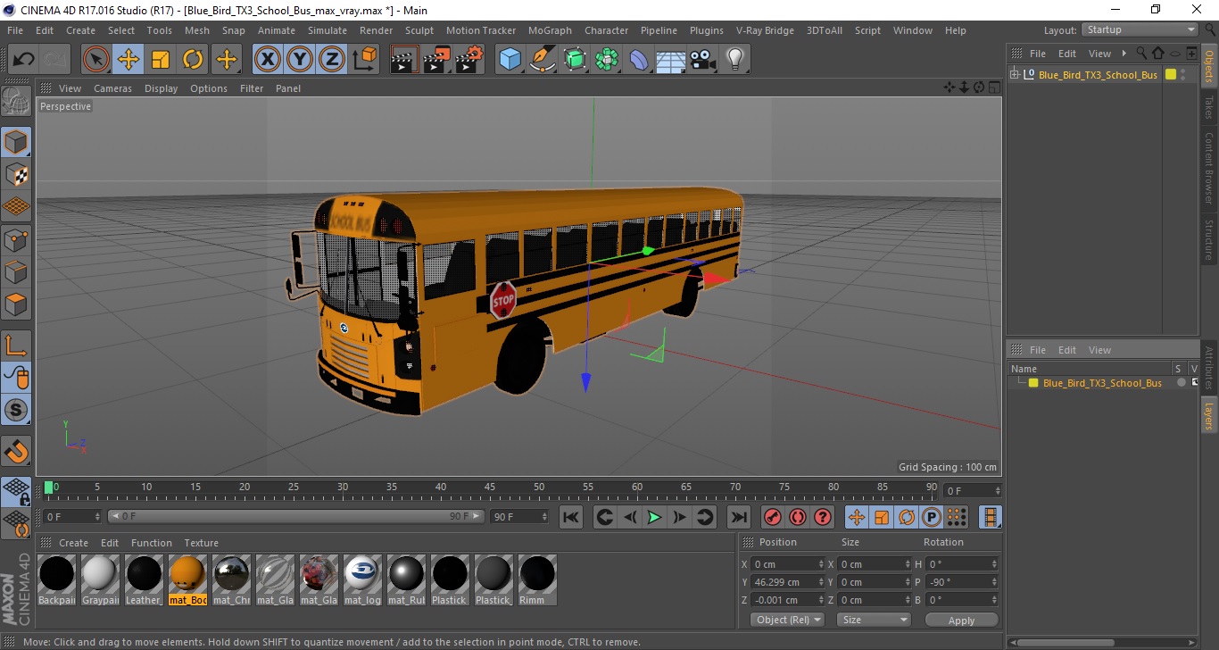 Blue Bird TX3 School Bus 3D model