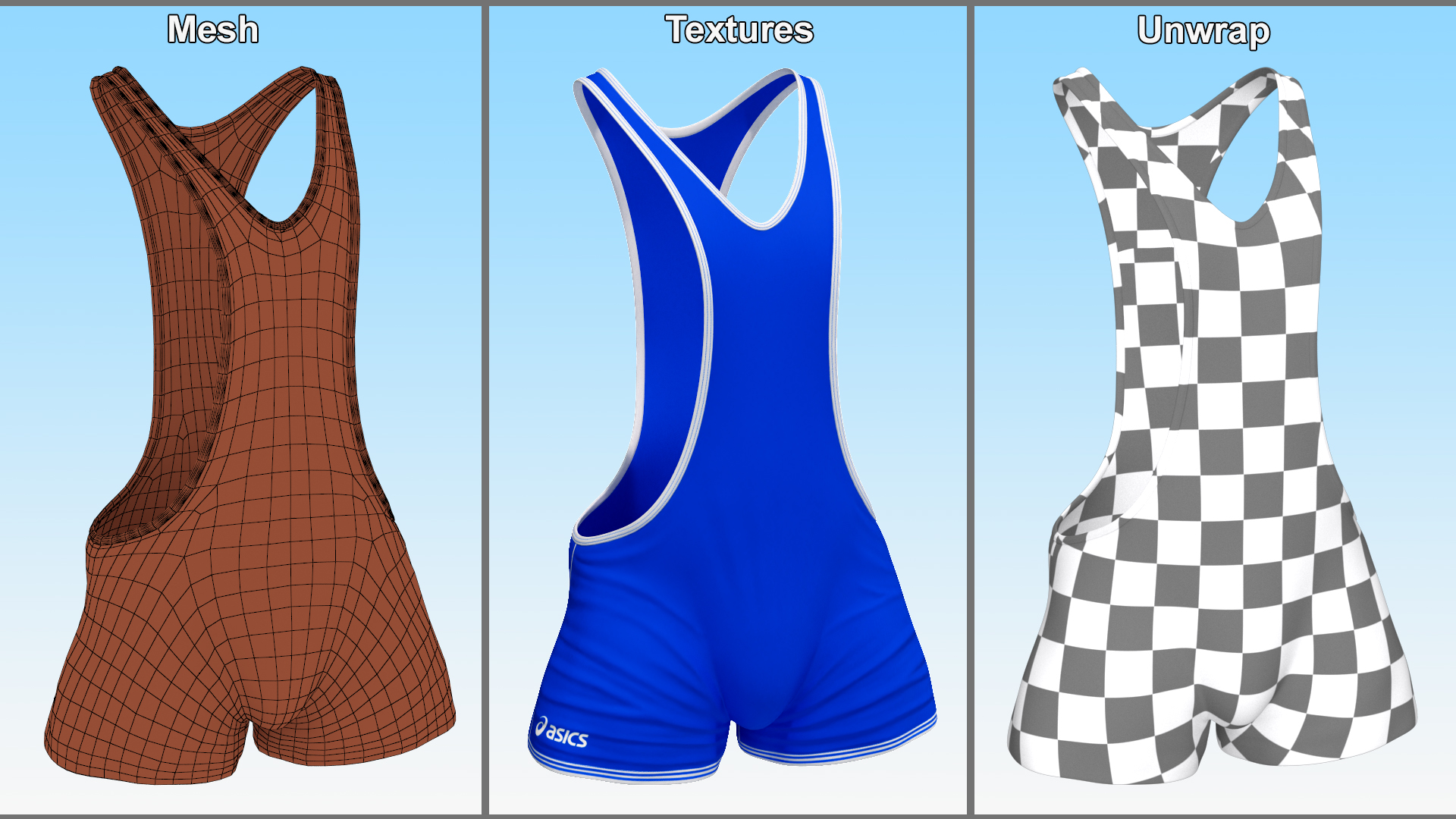 3D Wrestling Singlet Asics model