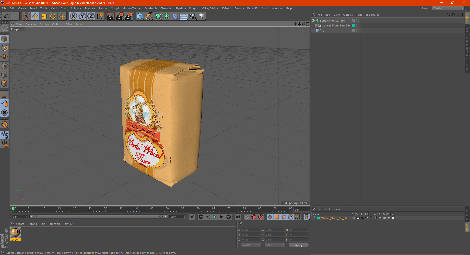 Wheat Flour Bag 5lb 3D model