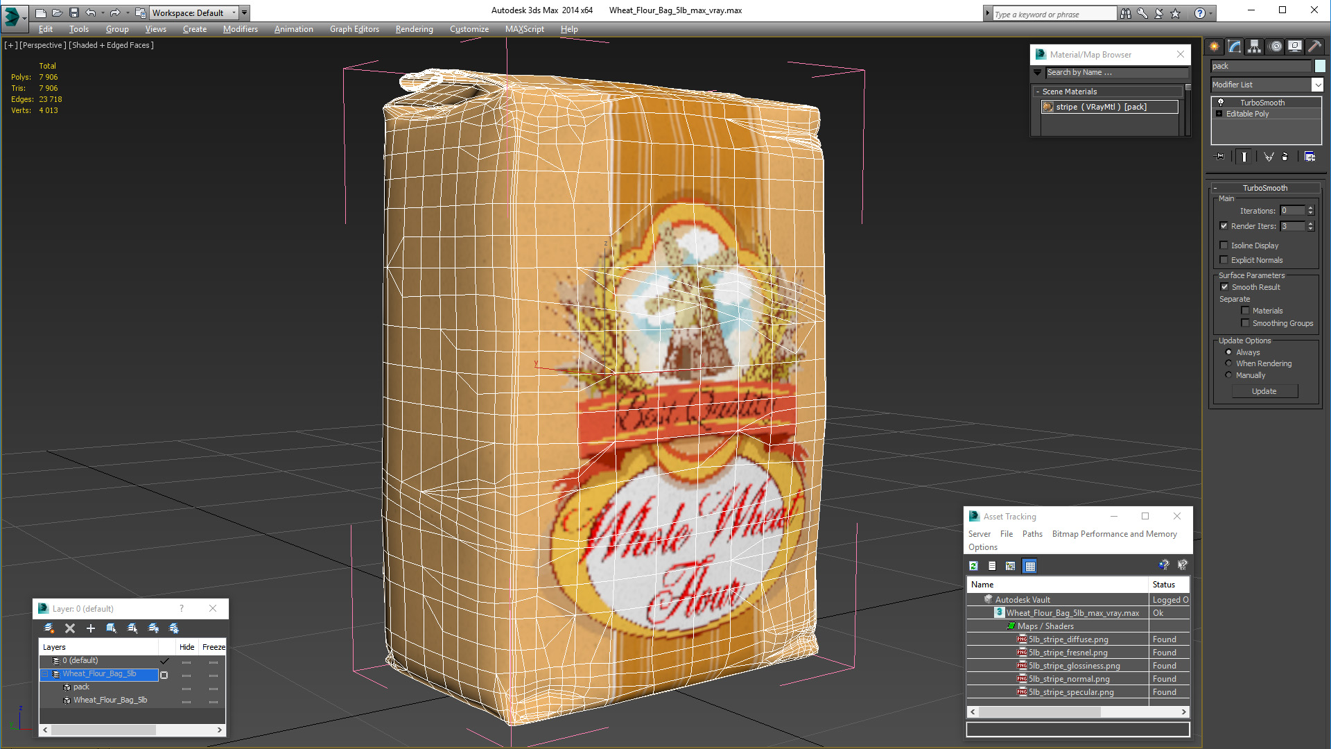 Wheat Flour Bag 5lb 3D model