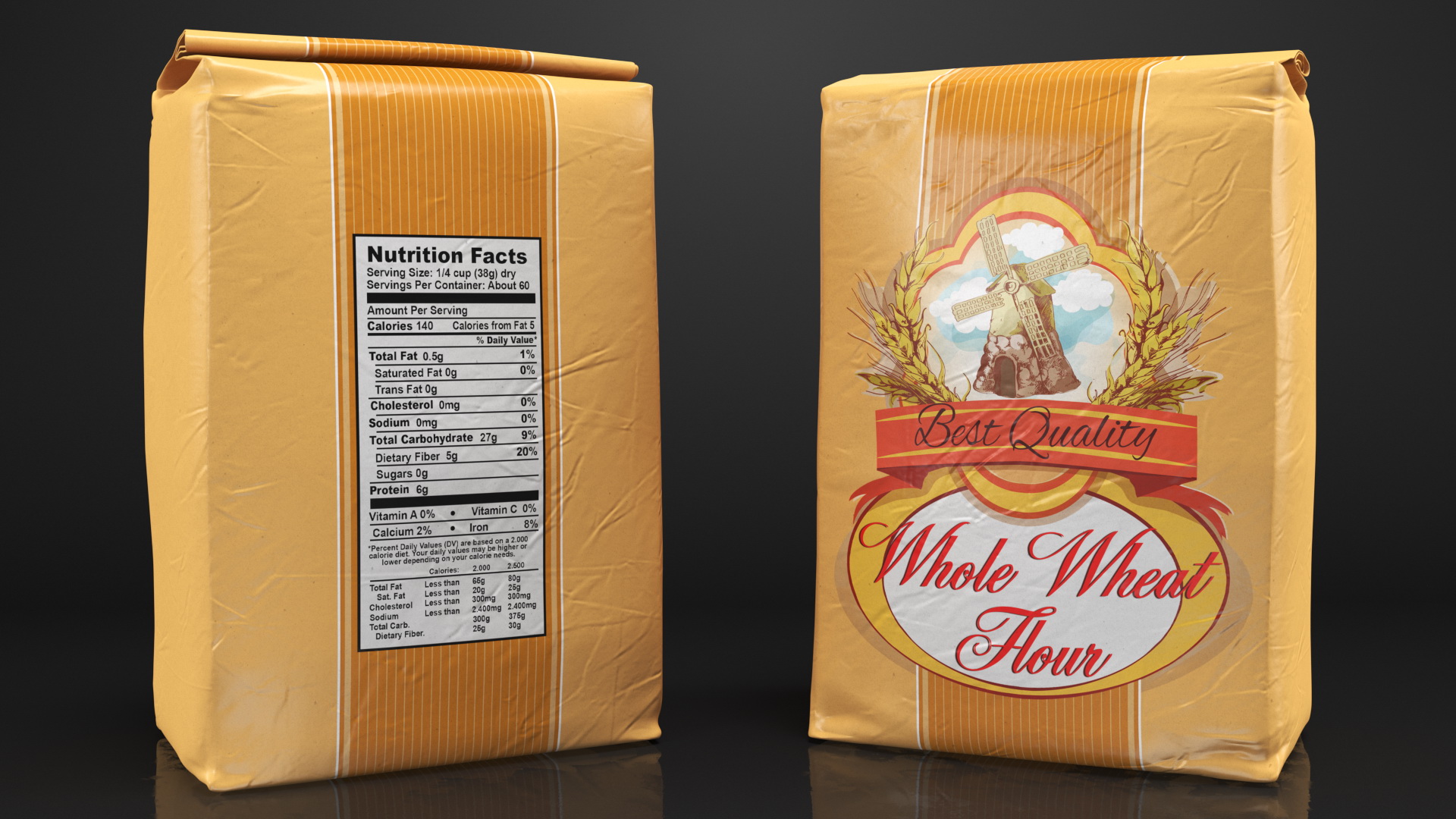 Wheat Flour Bag 5lb 3D model