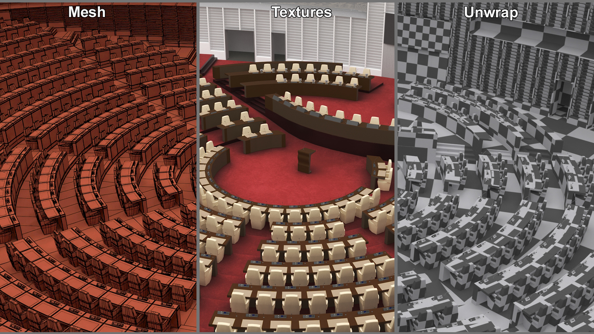 Parliament Chamber Interior 3D