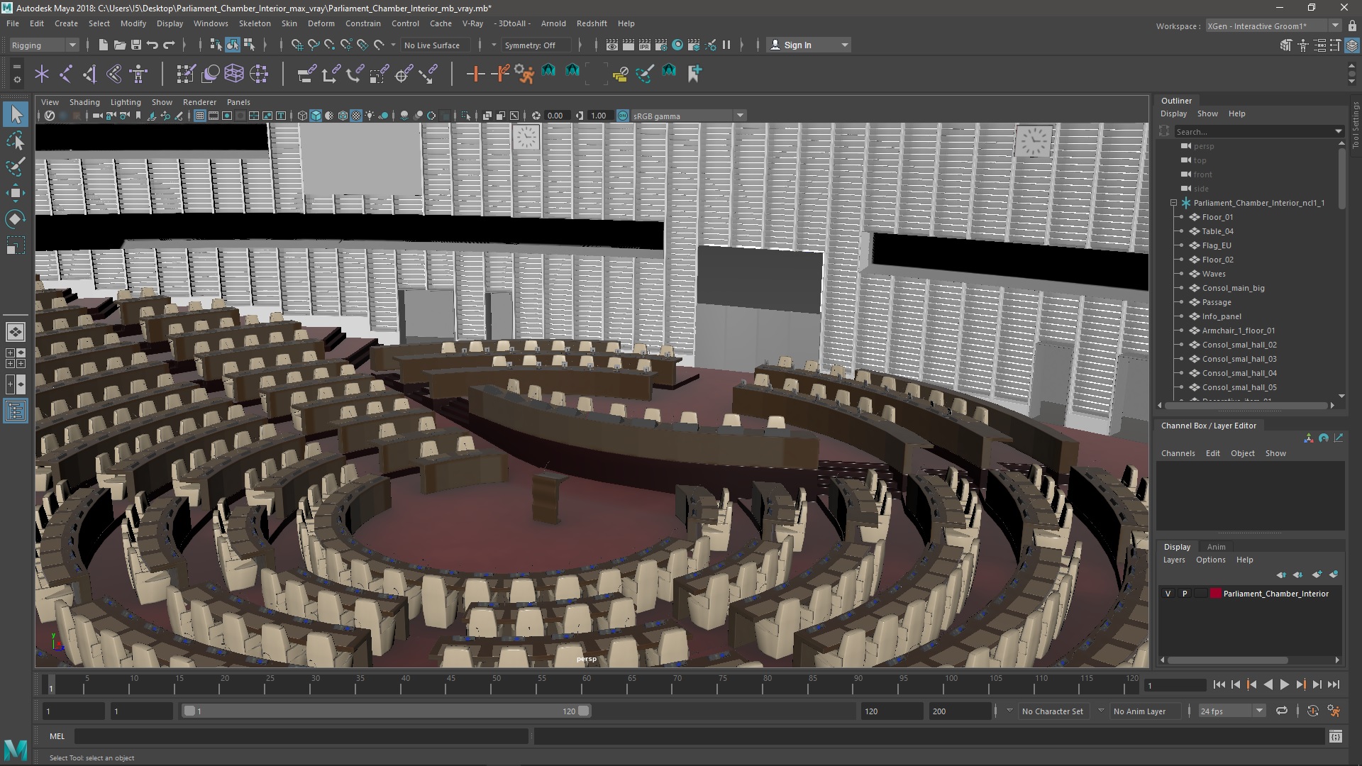 Parliament Chamber Interior 3D