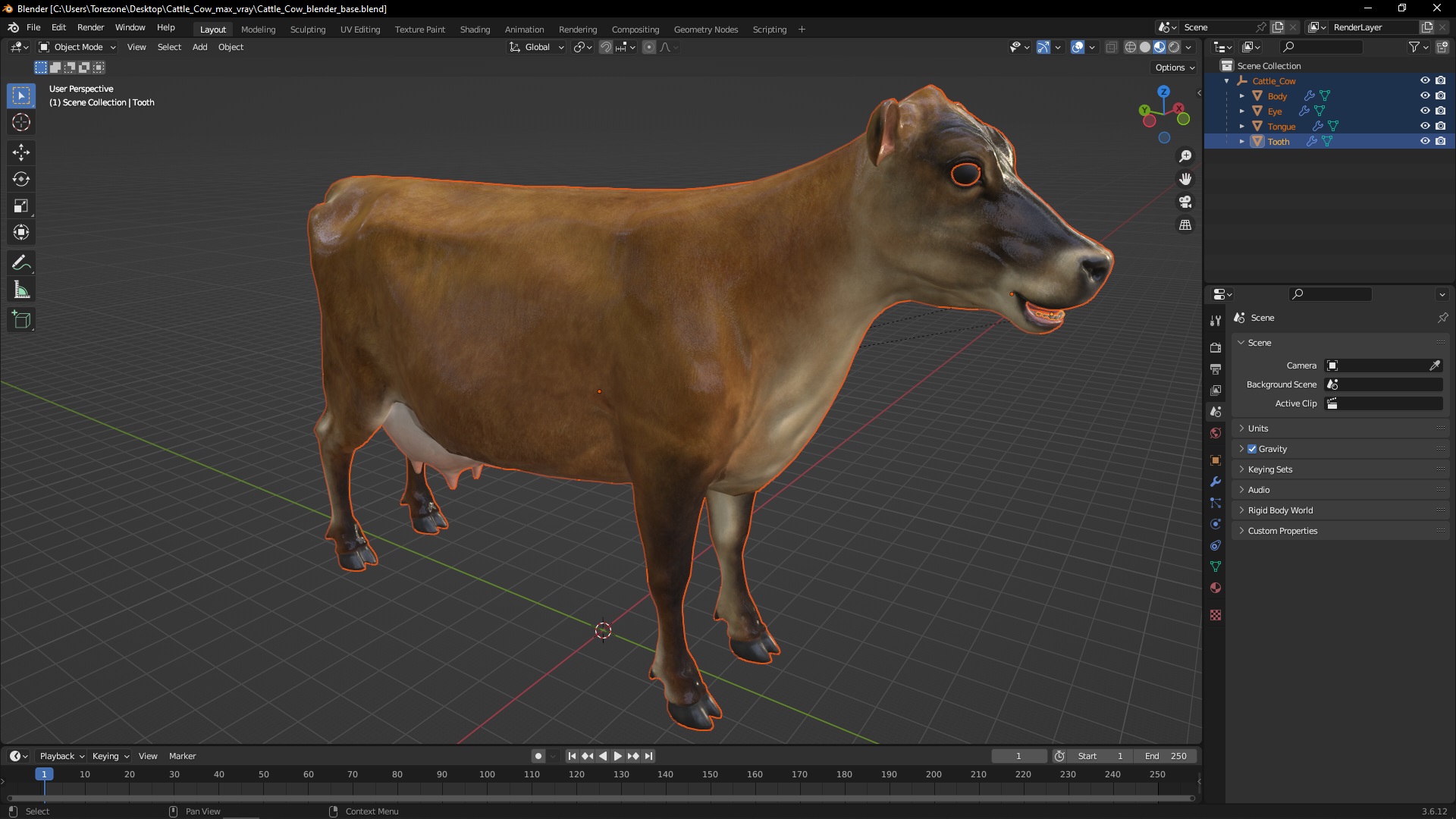 3D model Cattle Cow