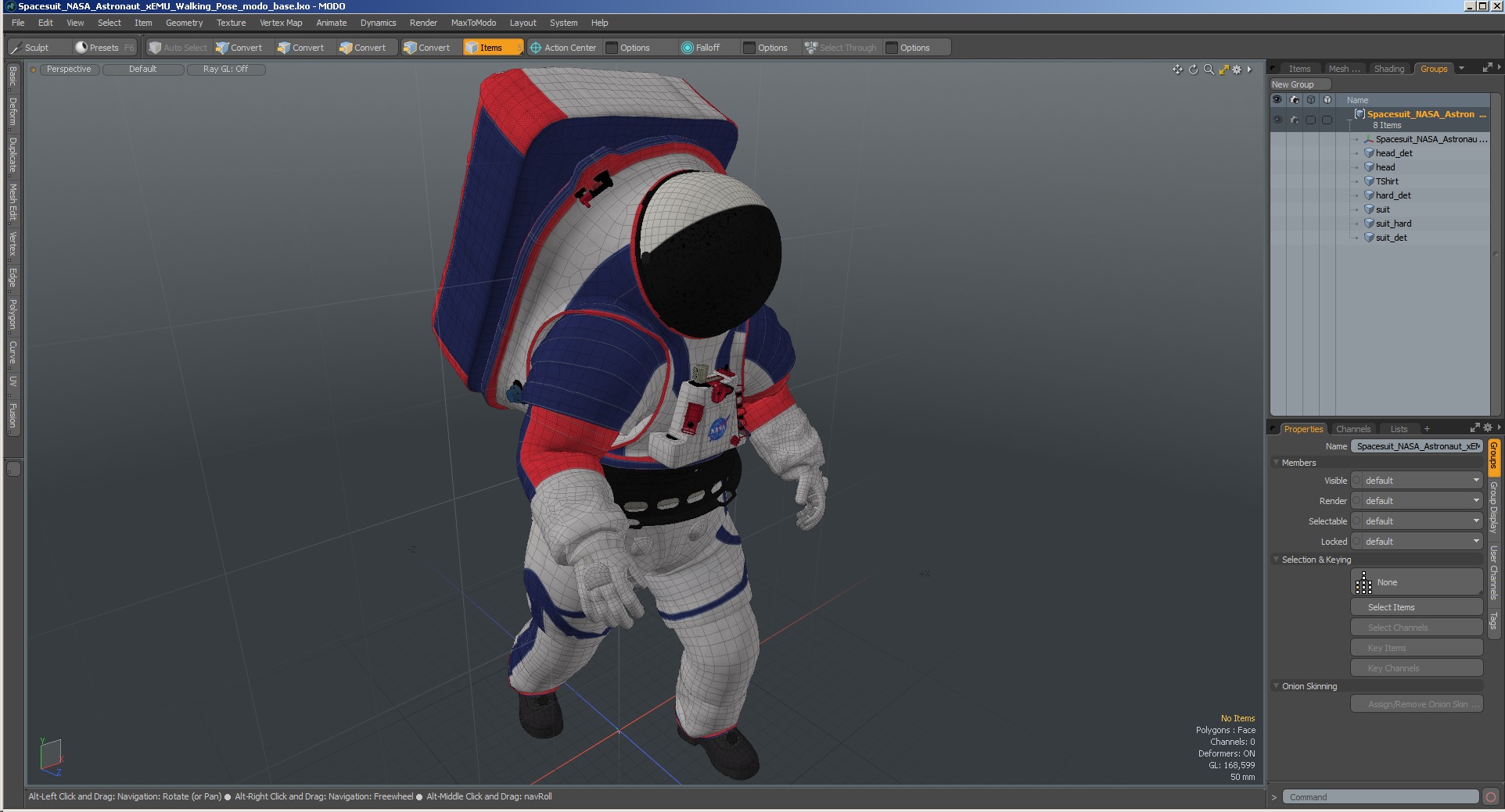 Spacesuit NASA Astronaut xEMU Walking Pose 3D