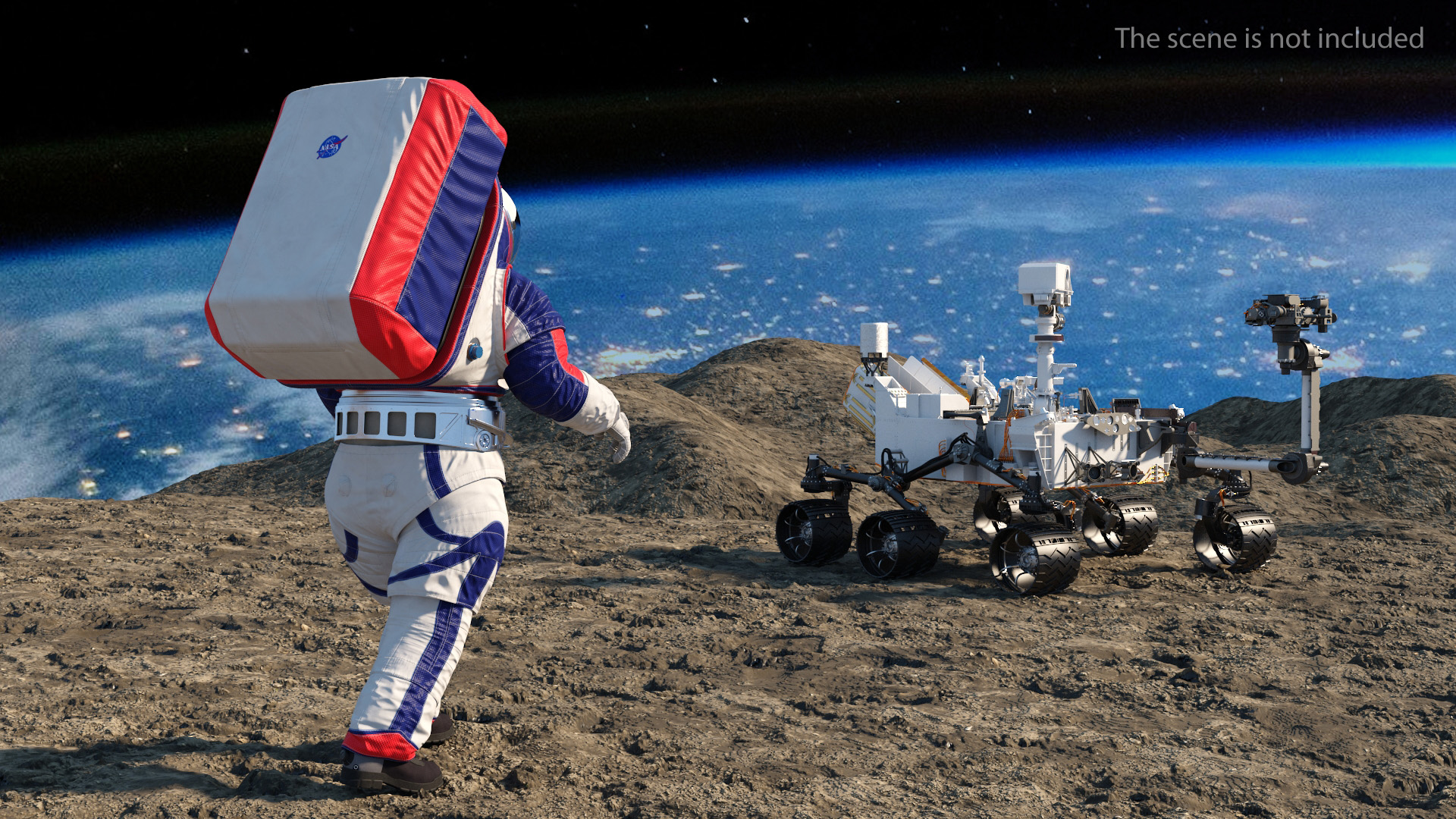 Spacesuit NASA Astronaut xEMU Walking Pose 3D