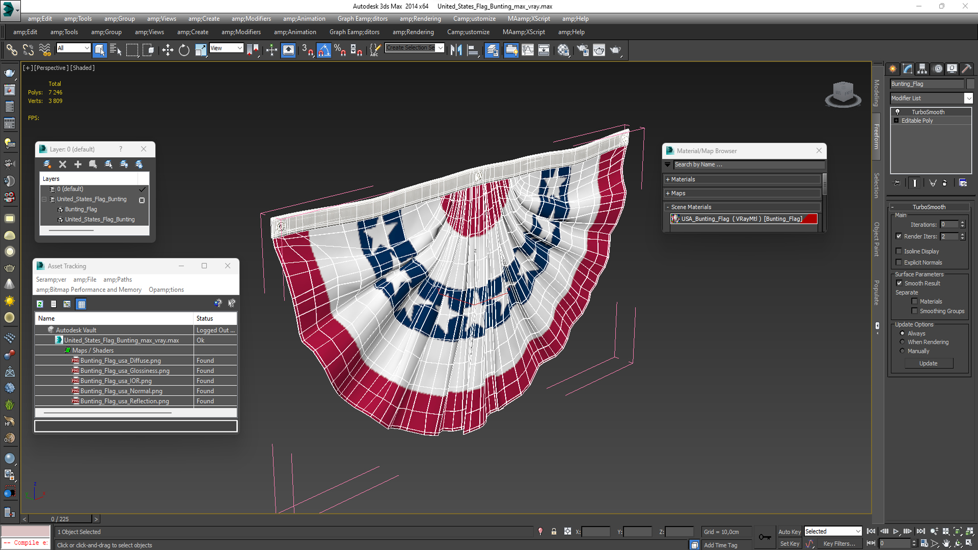 3D United States Flag Bunting