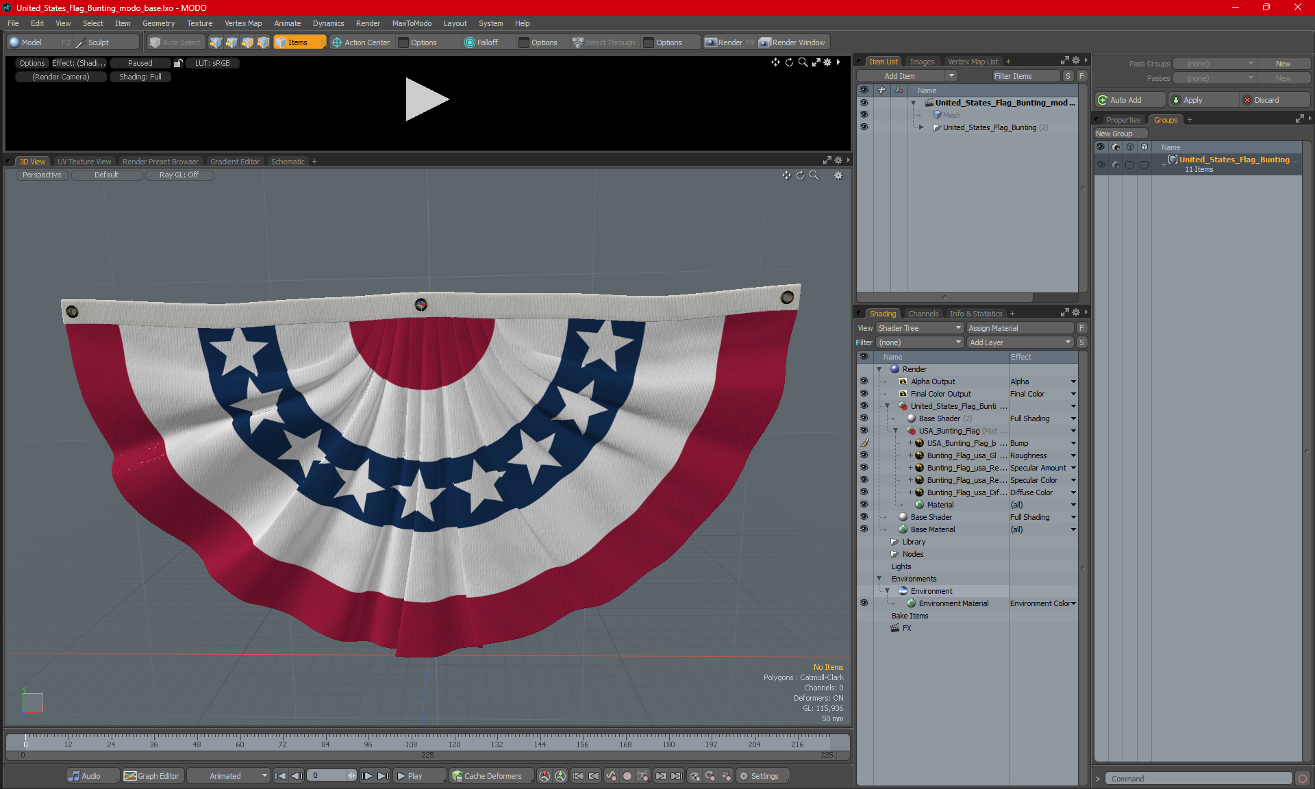 3D United States Flag Bunting