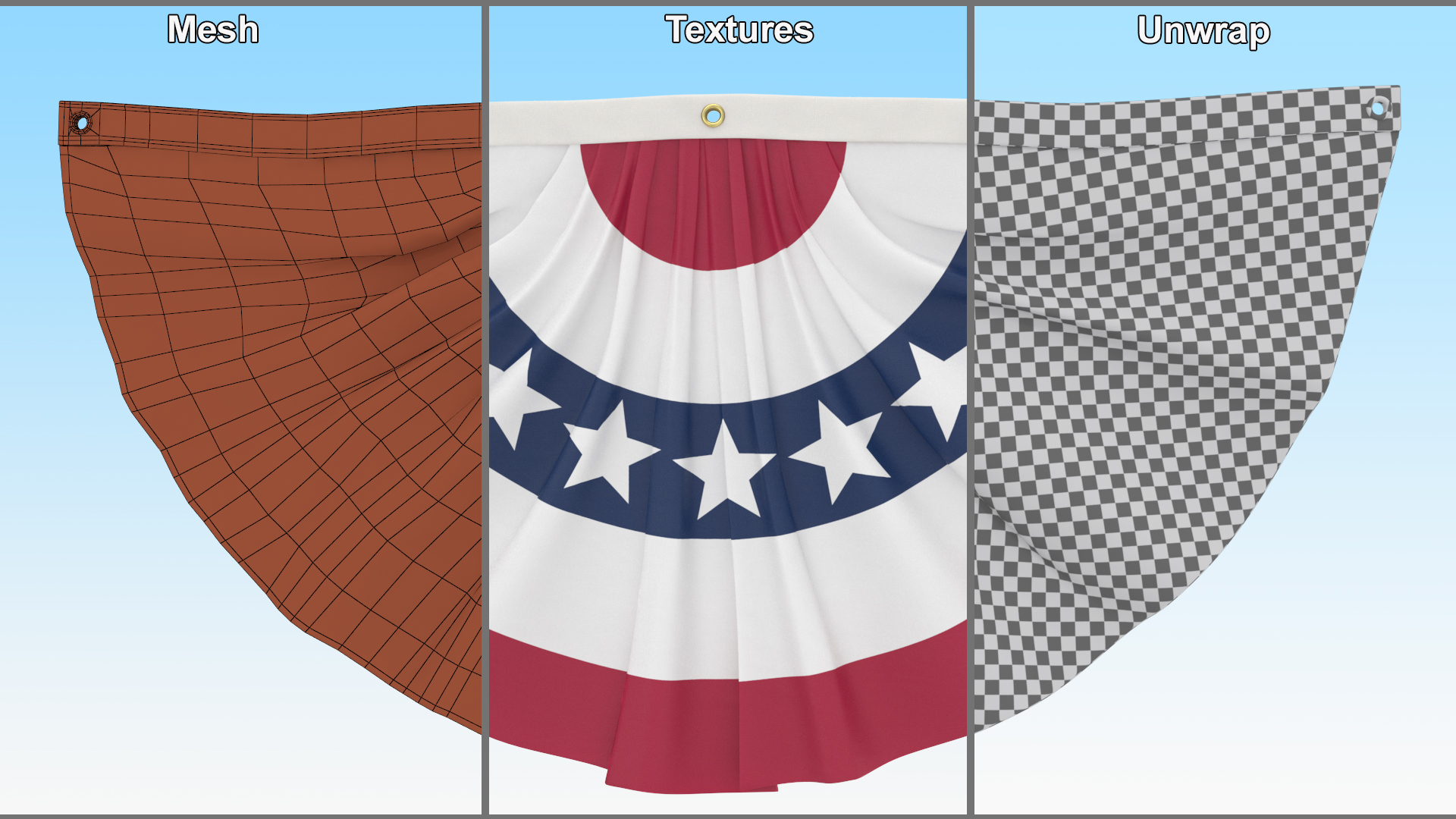 3D United States Flag Bunting